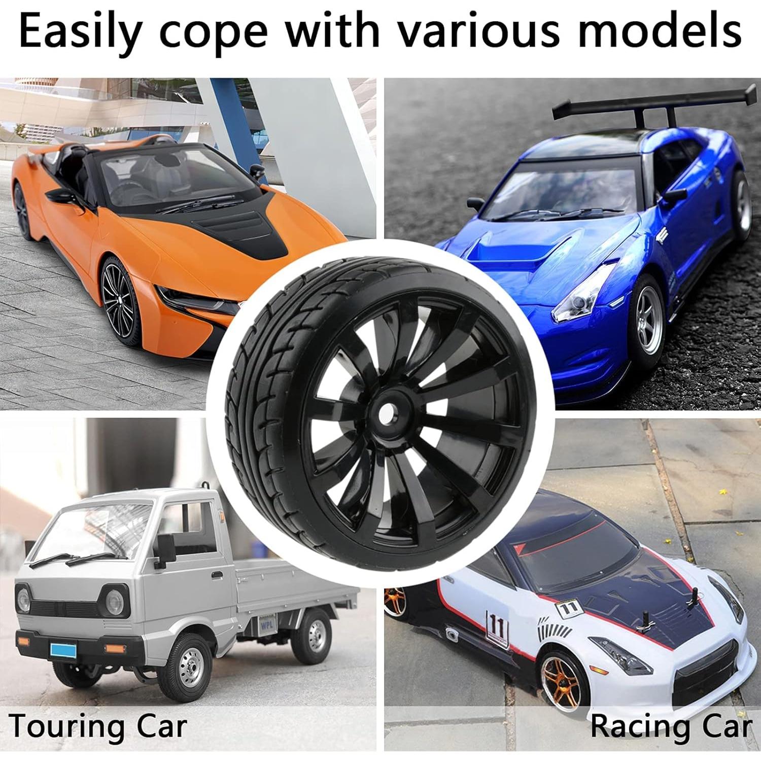 4 Ruedas y Neumáticos Drift 1/10 Rchobbytop 62mm 12mm Hex