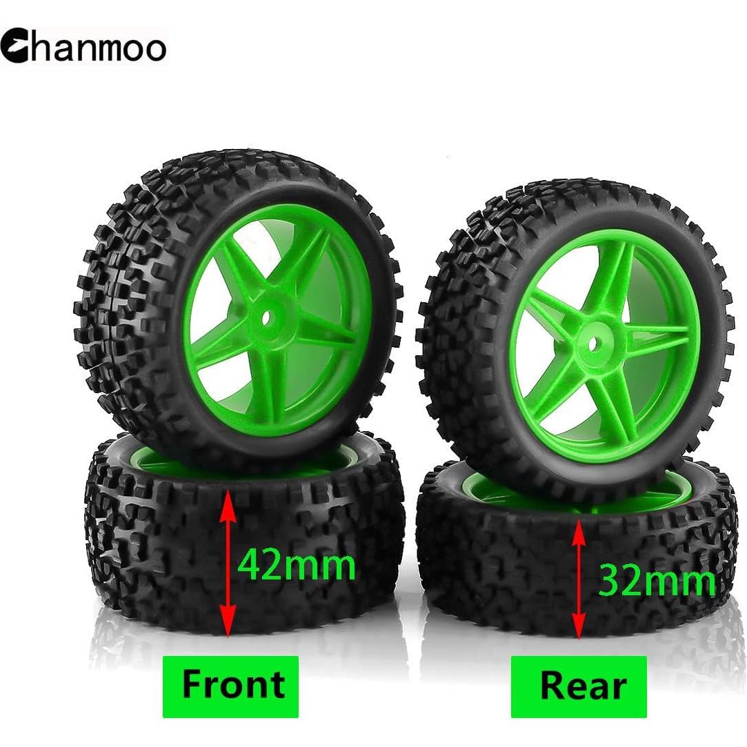 Juego de Neumáticos Off Road RC 1:10 Chanmoo 87mm 4PCS Rojo