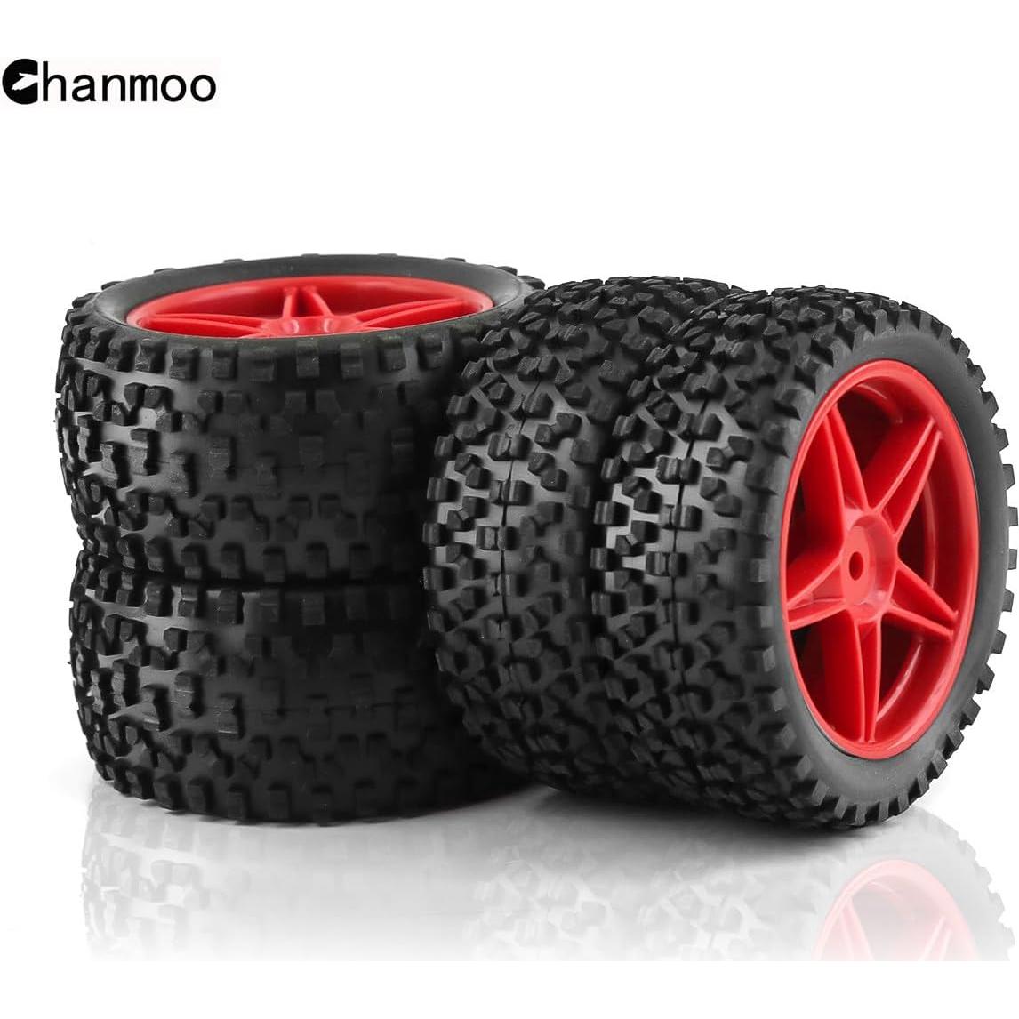 Juego de Neumáticos Off Road RC 1:10 Chanmoo 87mm 4PCS Rojo