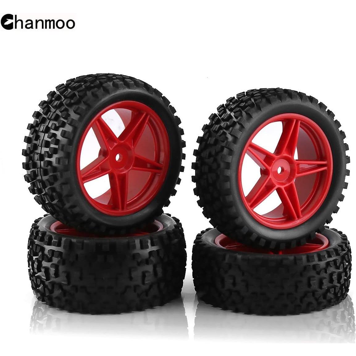 Juego de Neumáticos Off Road RC 1:10 Chanmoo 87mm 4PCS Rojo
