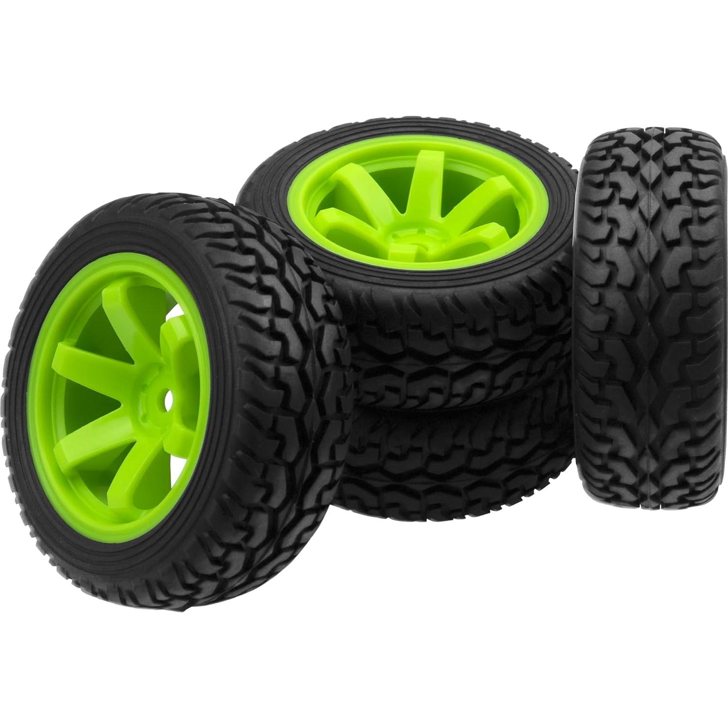 Neumáticos de goma 75mm con llantas plásticas HIRCQOO RC