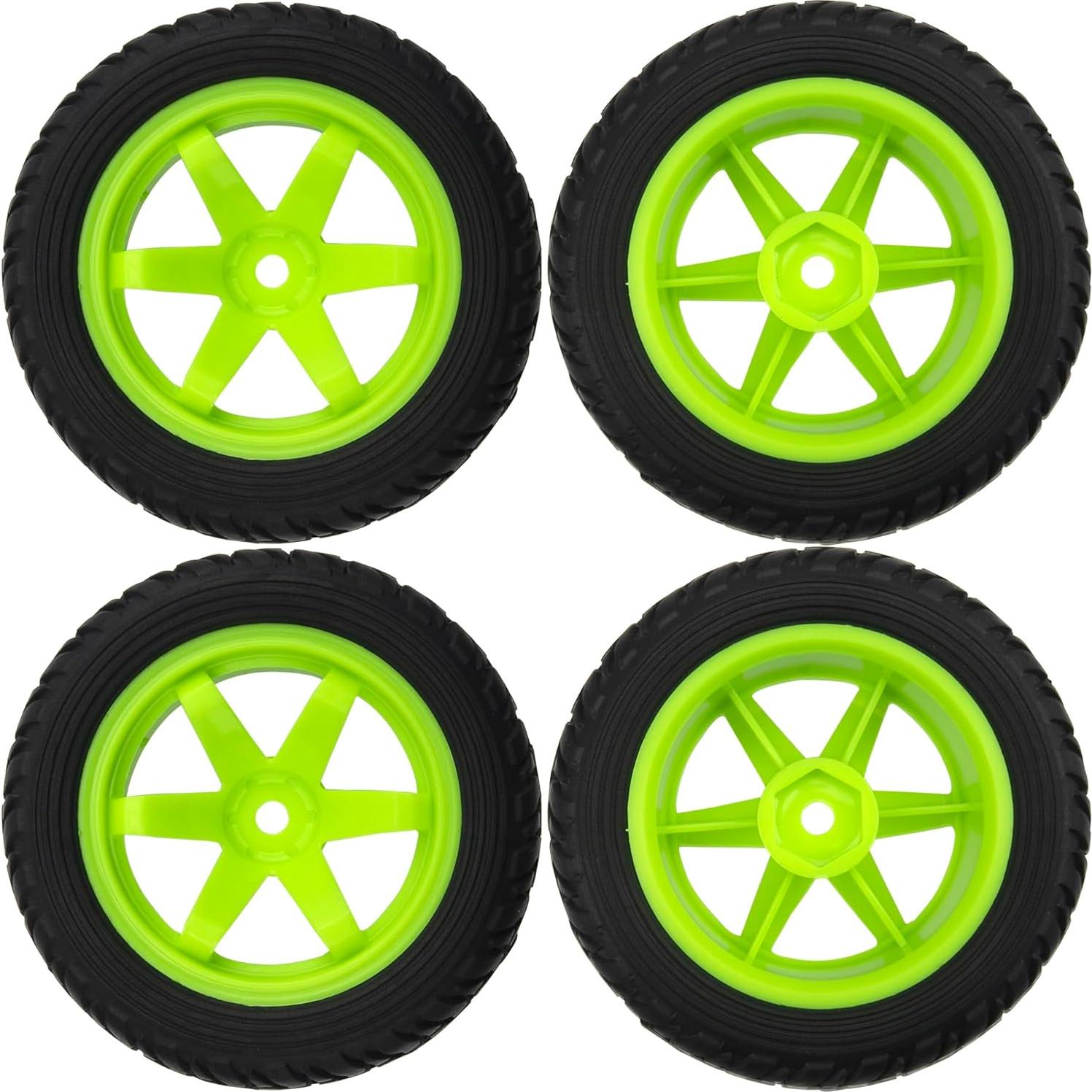 Neumáticos de goma 75mm con llantas plásticas HIRCQOO RC