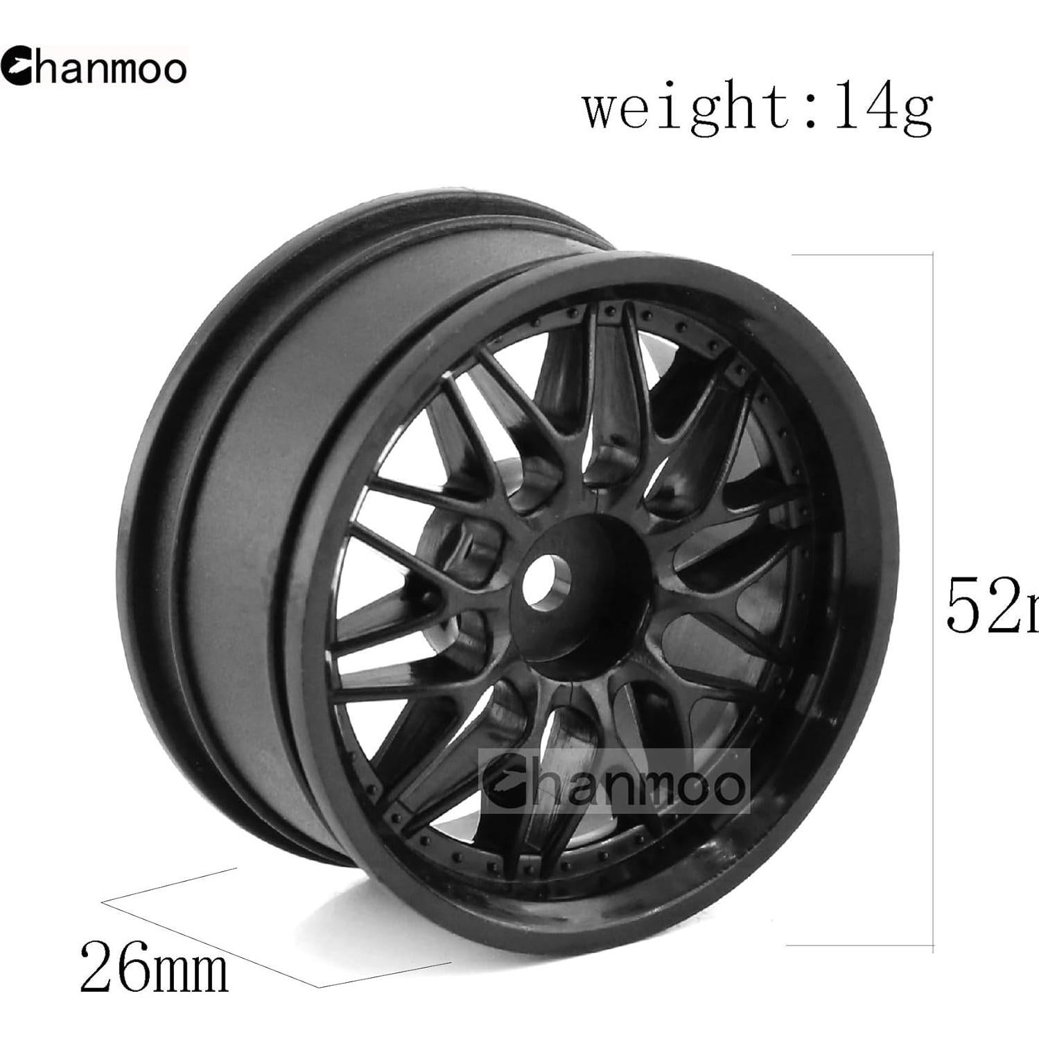 Ruedas RC On Road 1:10 Chanmoo 52mm 4PCS Neumáticos Calle