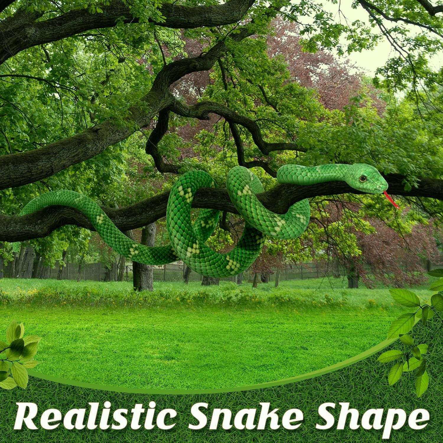 Peluche de Serpiente Gigante MGZTTHW 70 cm Verde Realista