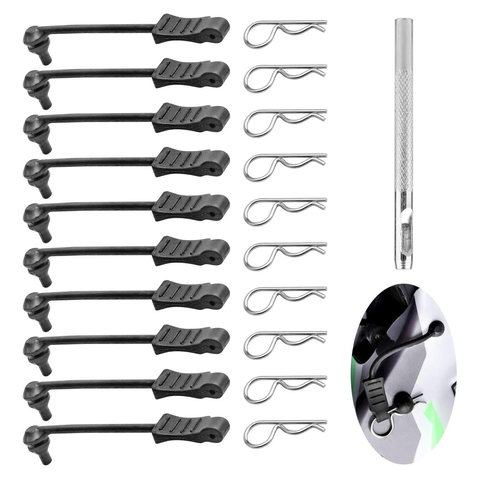 10 Clips de Carro RC AllinRC 1.4mm con Tiradores y Perforador