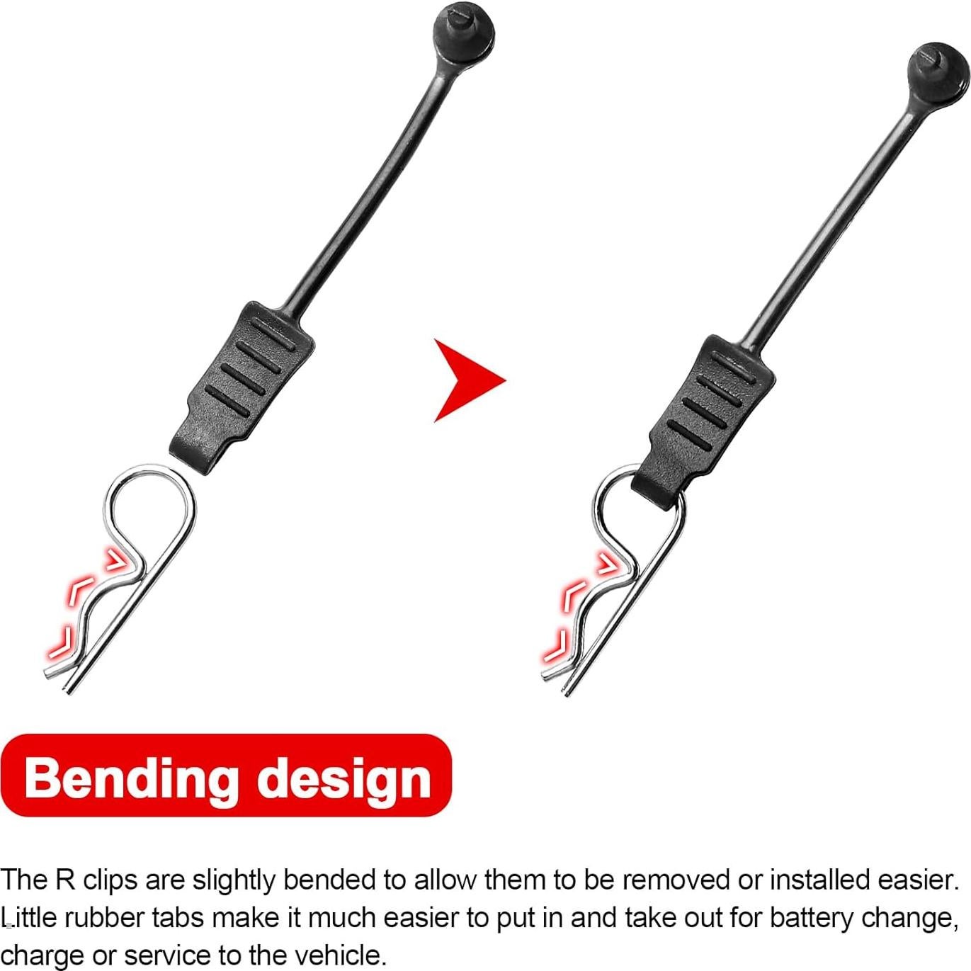 10 Clips de Carro RC AllinRC 1.4mm con Tiradores y Perforador