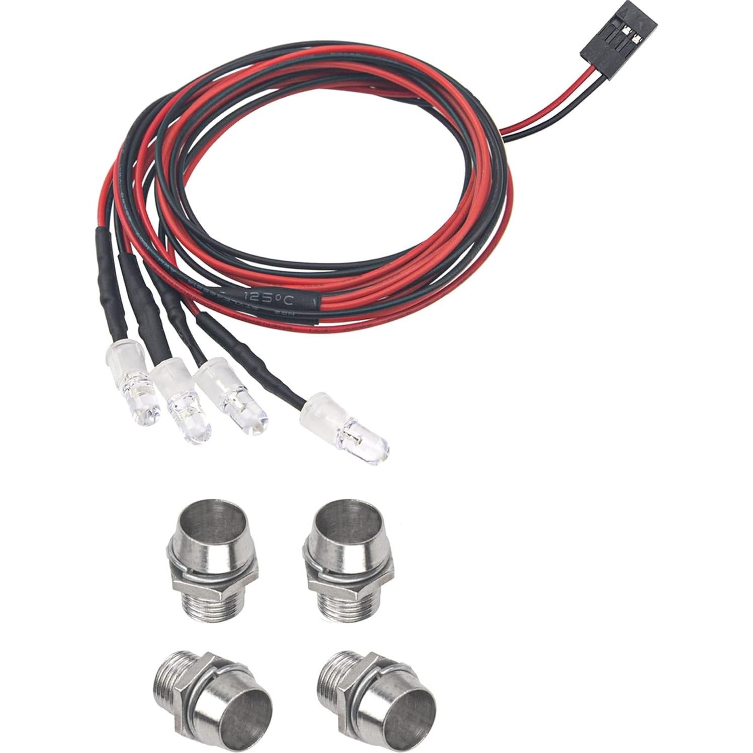 2 Faros LED Universales HIRCQOO 4LED Azul para Coche RC