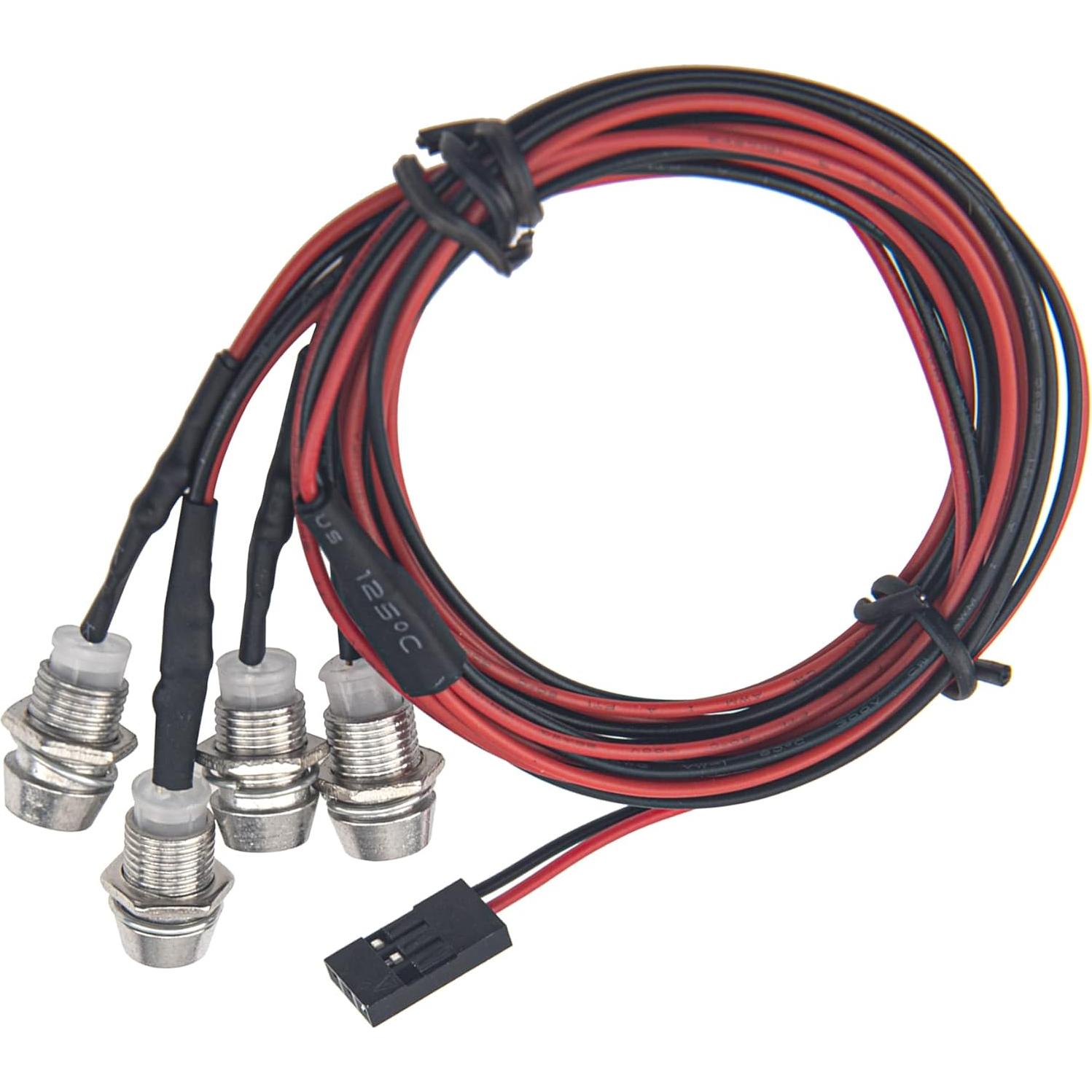 2 Faros LED Universales HIRCQOO 4LED Azul para Coche RC