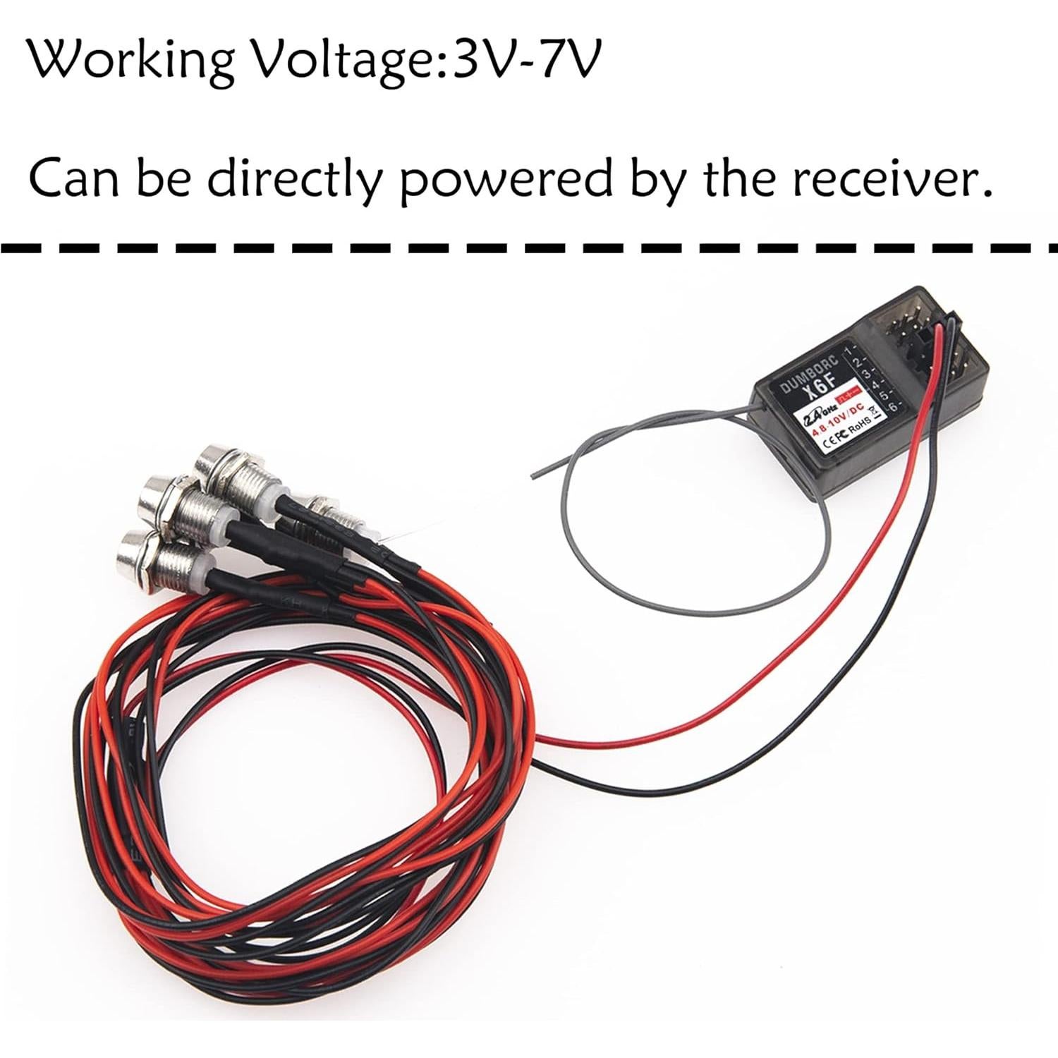 2 Faros LED Universales HIRCQOO 4LED Azul para Coche RC