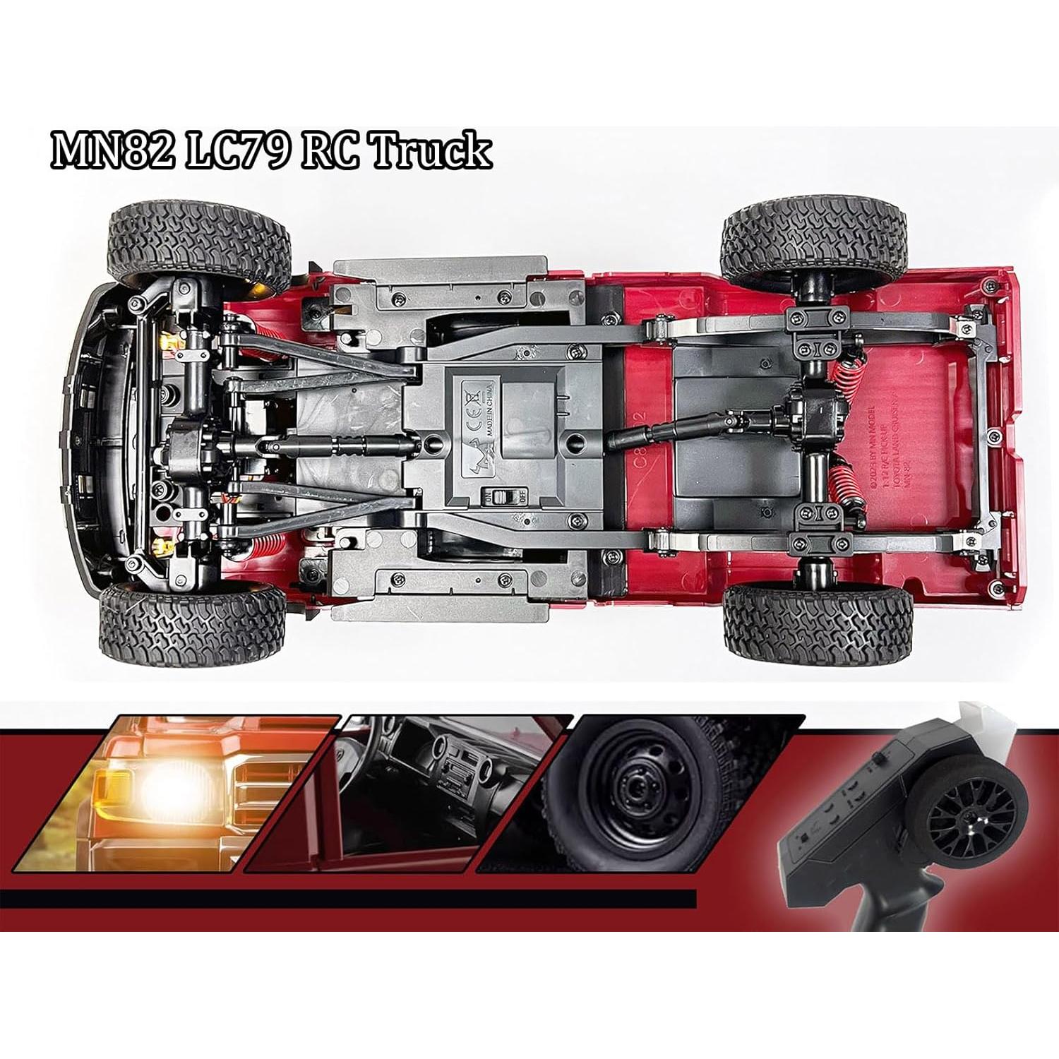 Camión RC 4x4 Toyota LC79 MN-82 Todo Terreno 1/12 Control Remoto