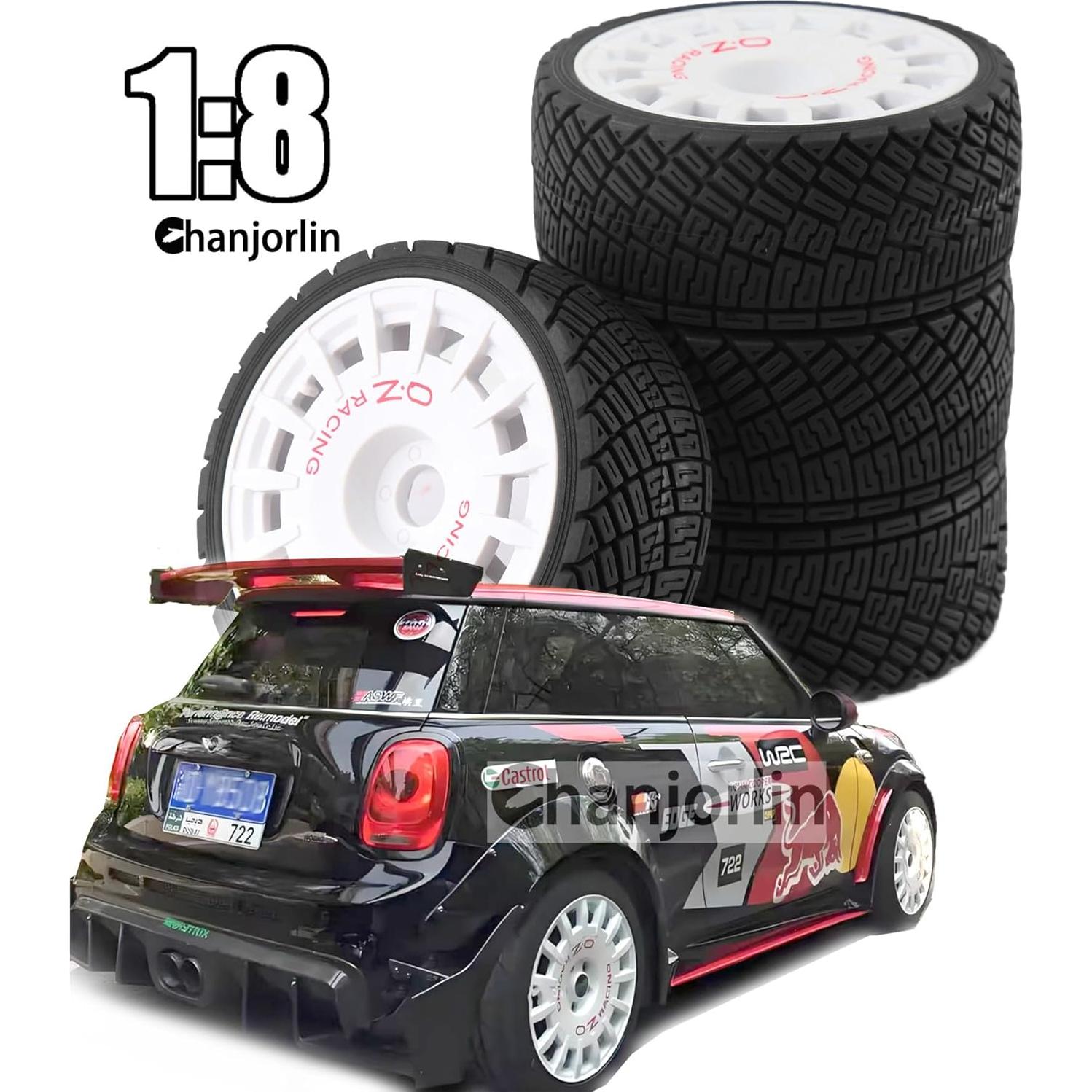 Neumáticos RC 1:8 Chanjorlin Rally 100mm 4 Piezas Blanco