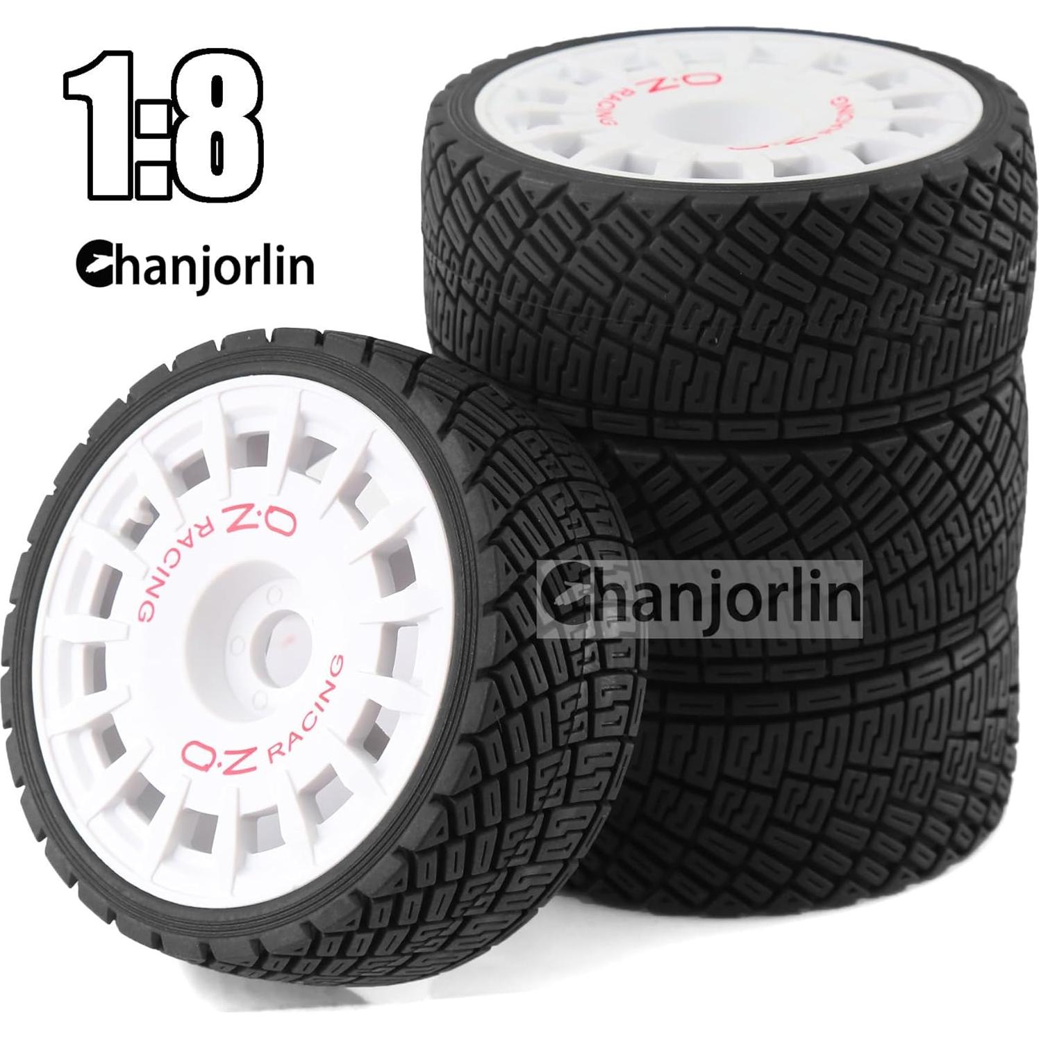 Neumáticos RC 1:8 Chanjorlin Rally 100mm 4 Piezas Blanco