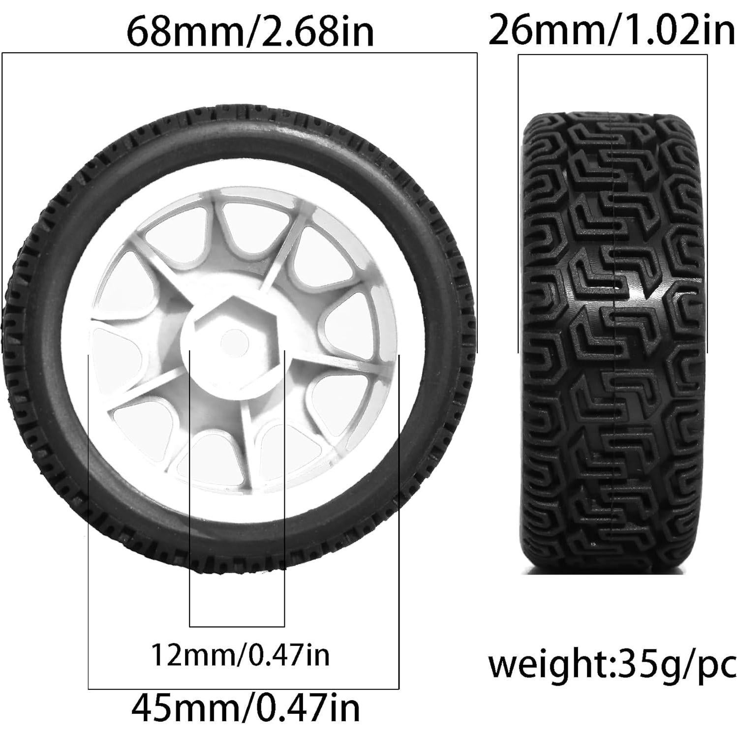 Neumáticos Runflat 1:10 JIHAIYEMENGZHEN 68mm Off-road