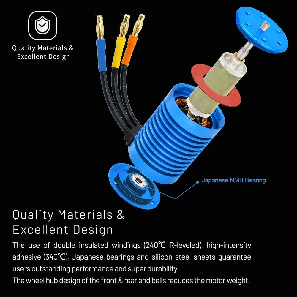 Motor Brushless Impermeable Globact F540 3650 4390KV 4P RC 1/10