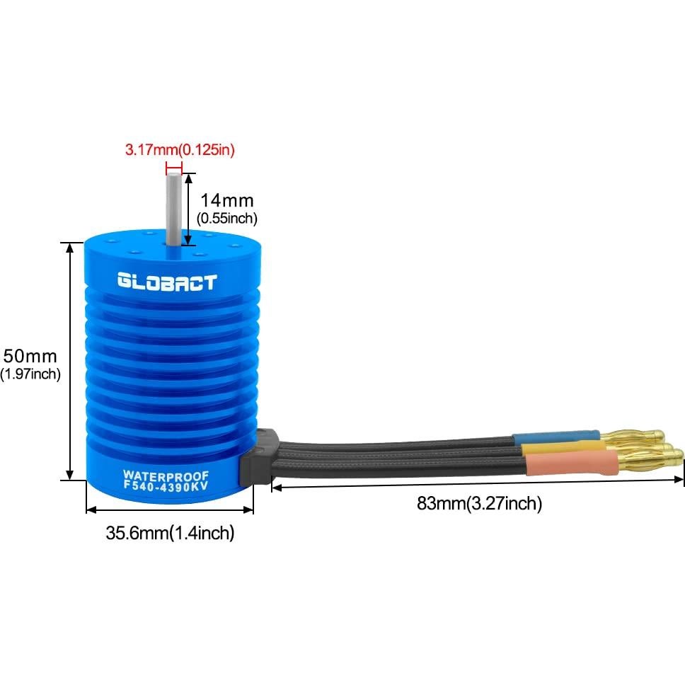 Motor Brushless Impermeable Globact F540 3650 4390KV 4P RC 1/10