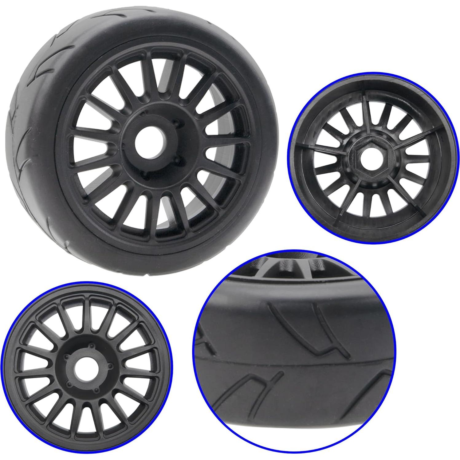 Paquete de 4 Ruedas y Neumáticos RC Vgoohobby 1/8 104mm