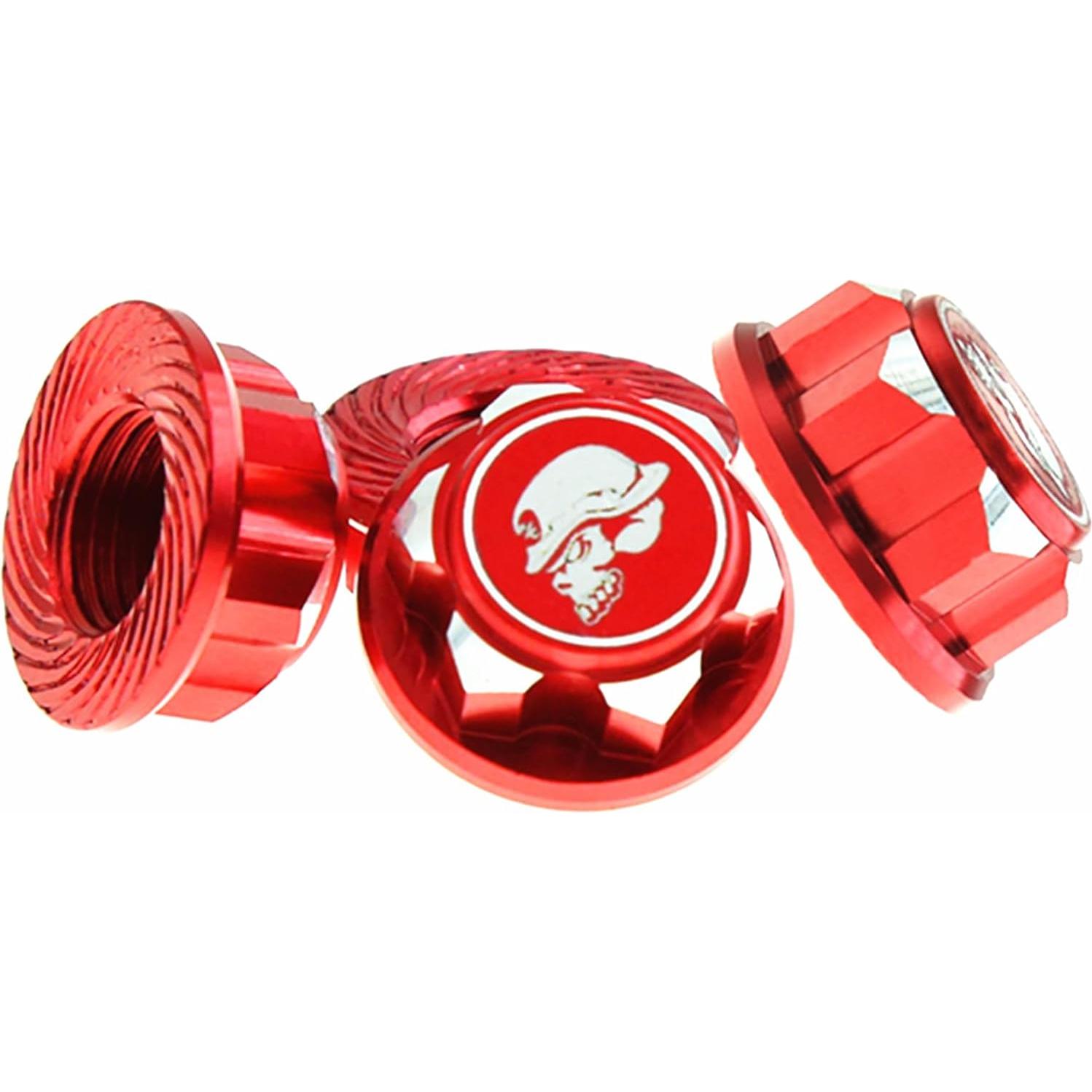 8 Tuercas de Rueda Hexagonales 17mm Aluminio RC Rojo