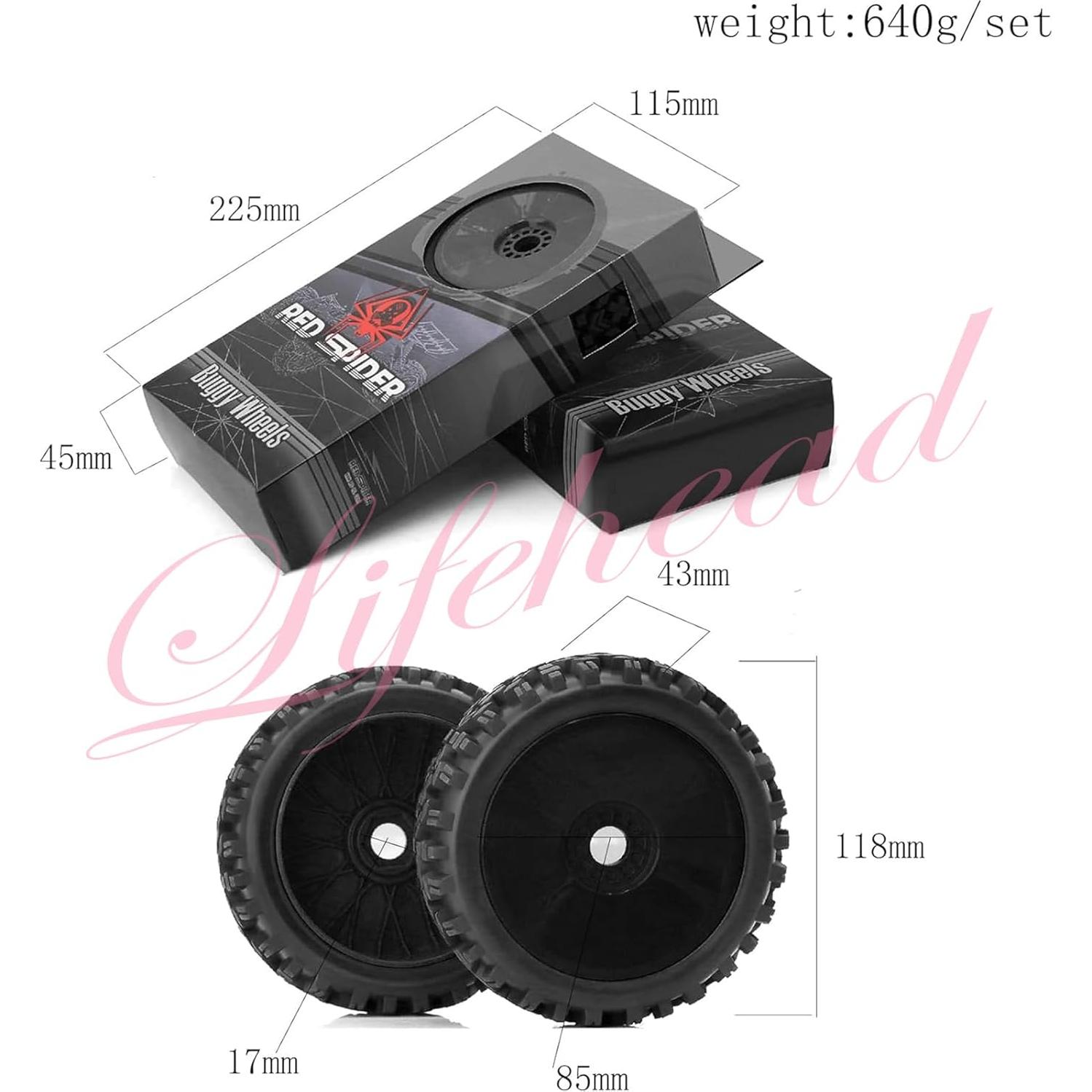 Neumáticos Todo Terreno 1/8 Escala Lifehead LZQ-49 - 4 Piezas
