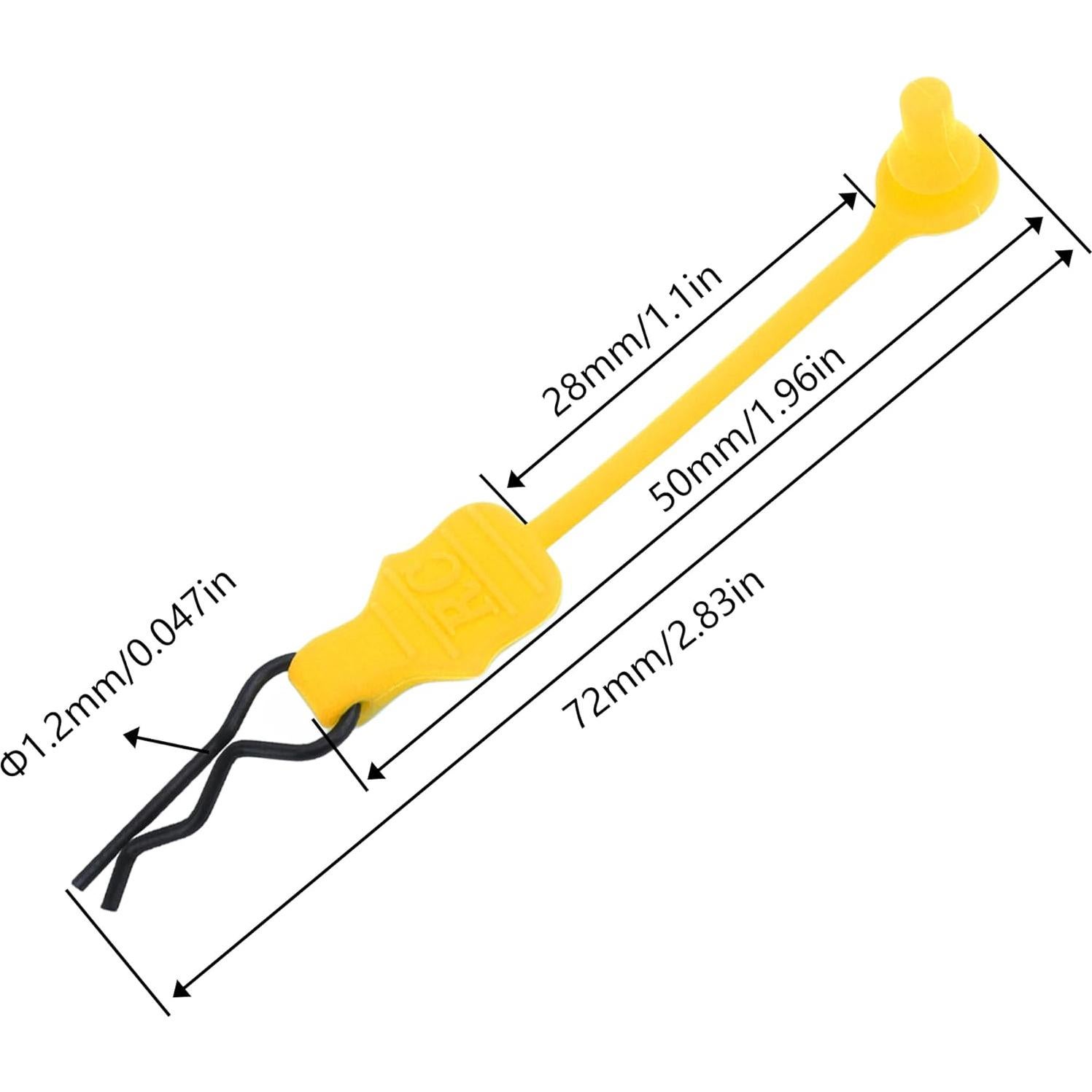10 Clips de Cuerpo RC GDOOL 1.2mm con Anillas Amarillas
