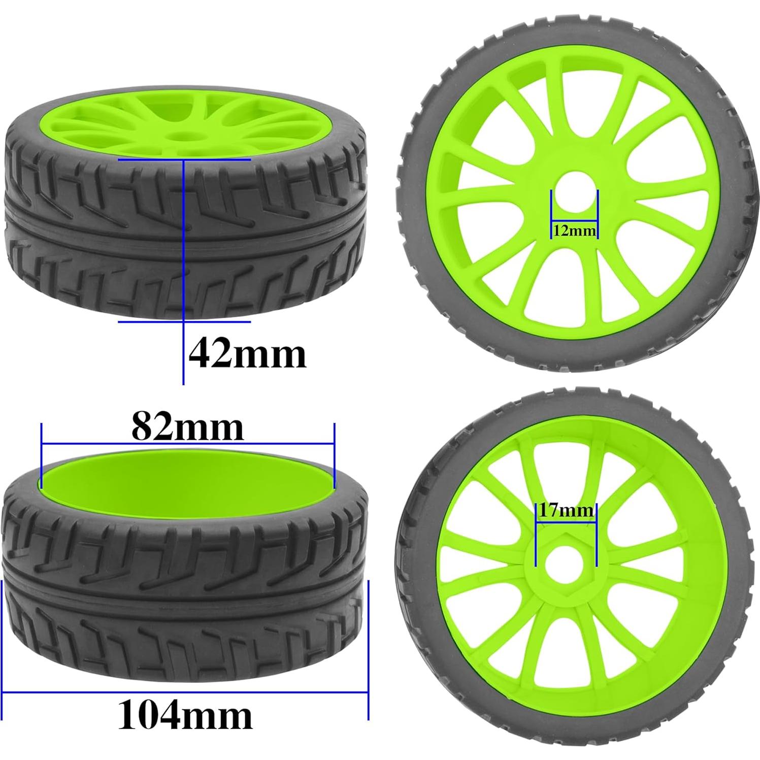 Neumáticos y Ruedas Buggy RC 1/8 ShareGoo 17mm Verde