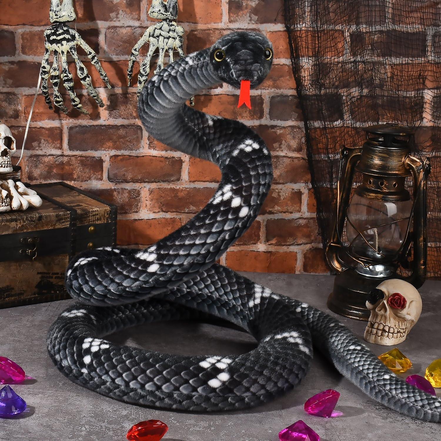 Peluche de Serpiente Gigante MGZTTHW 200 cm Negro