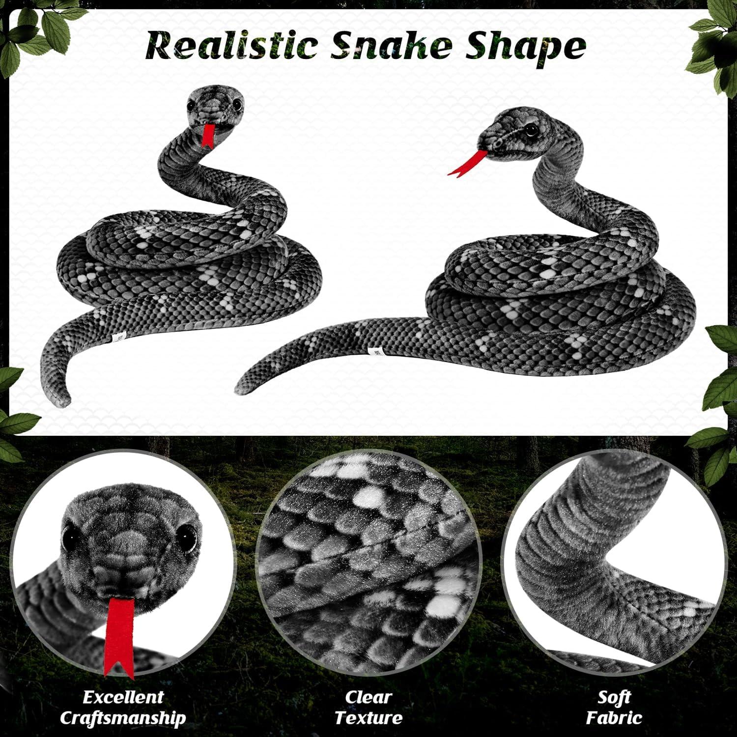 Peluche de Serpiente Gigante MGZTTHW 200 cm Negro