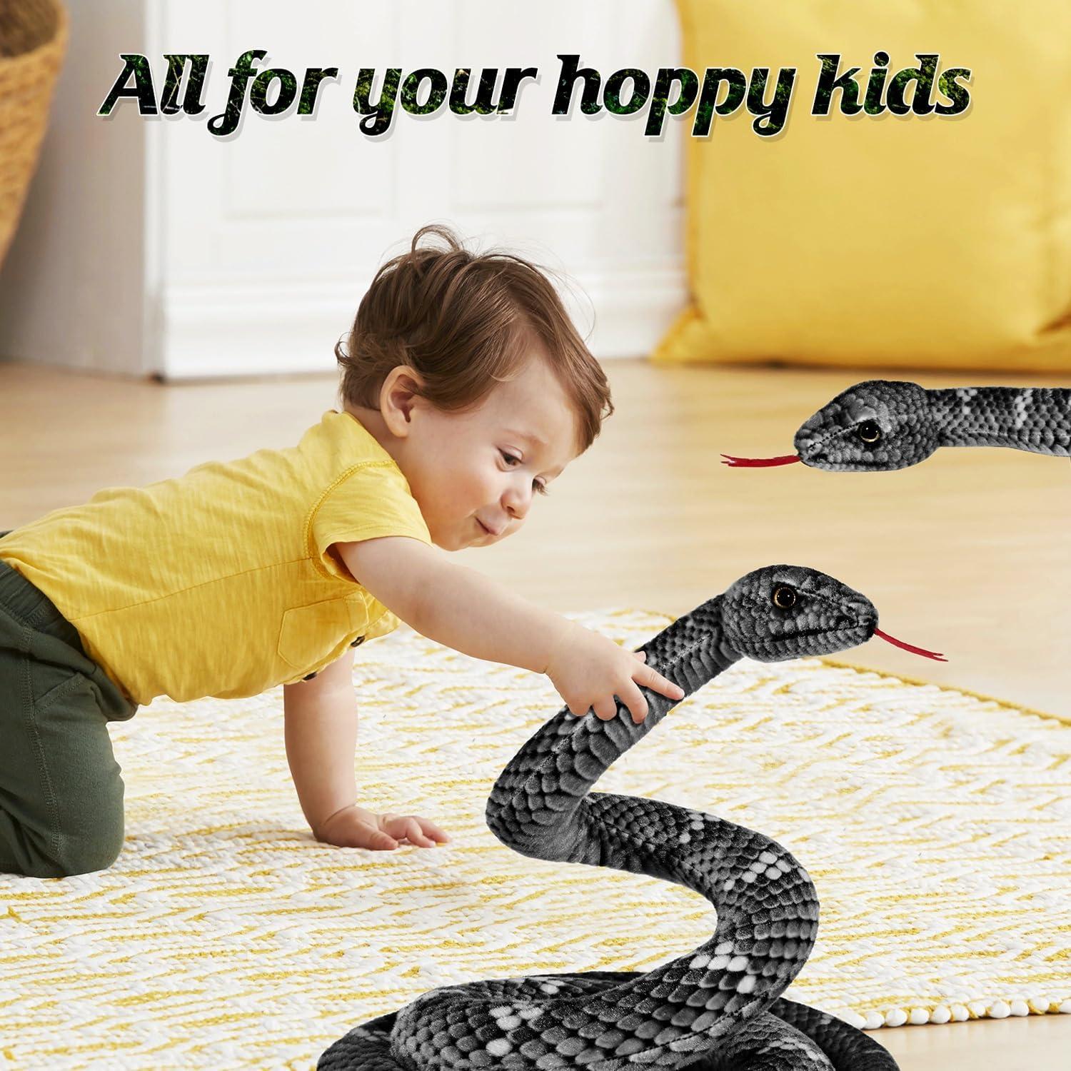 Peluche de Serpiente Gigante MGZTTHW 200 cm Negro