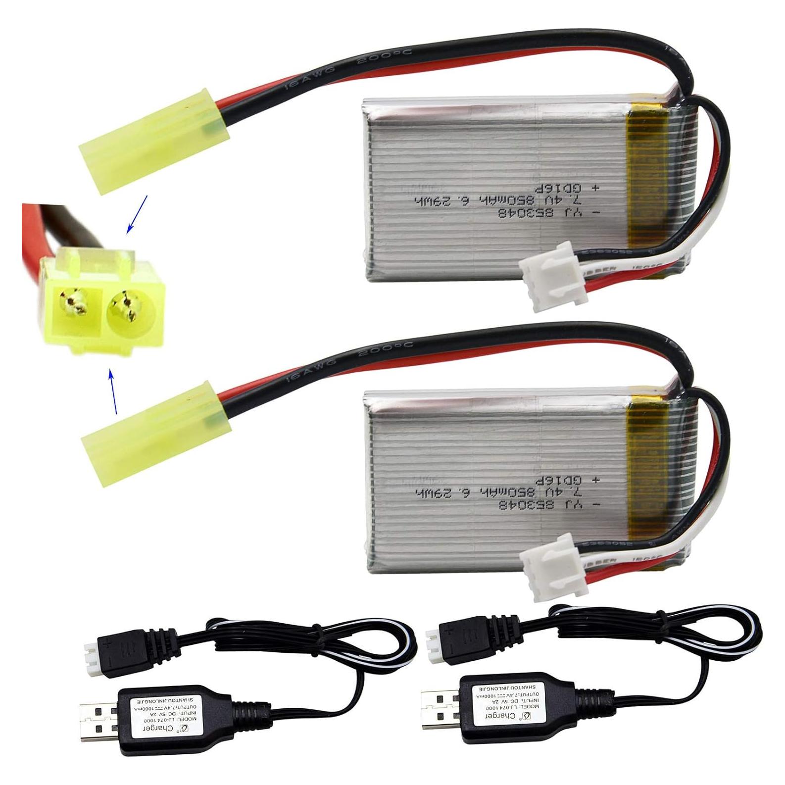 Batería Recargable Li-Po 7.4V 850mAh Blomiky para Coche RC 1/18