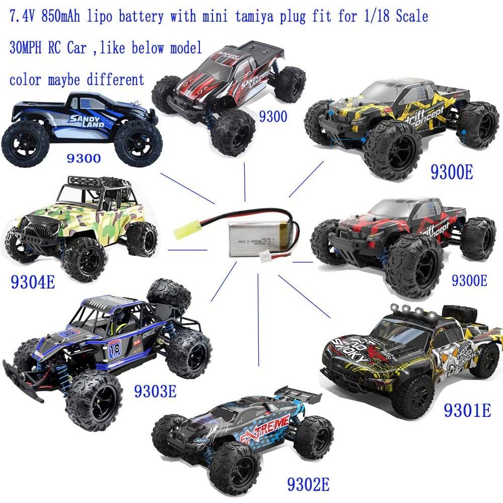 Batería Recargable Li-Po 7.4V 850mAh Blomiky para Coche RC 1/18