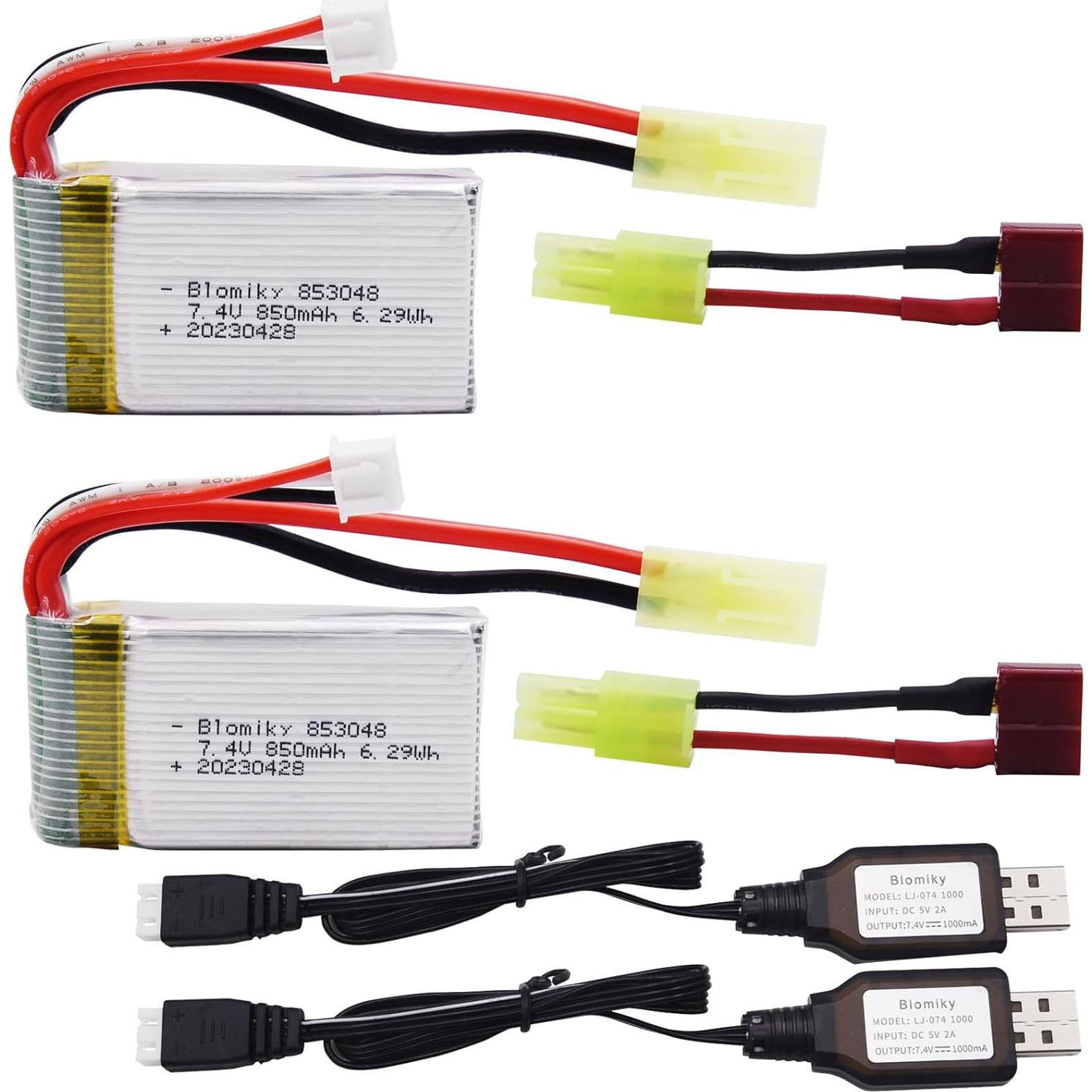 Batería Recargable Li-Po 7.4V 850mAh Blomiky para Coche RC 1/18