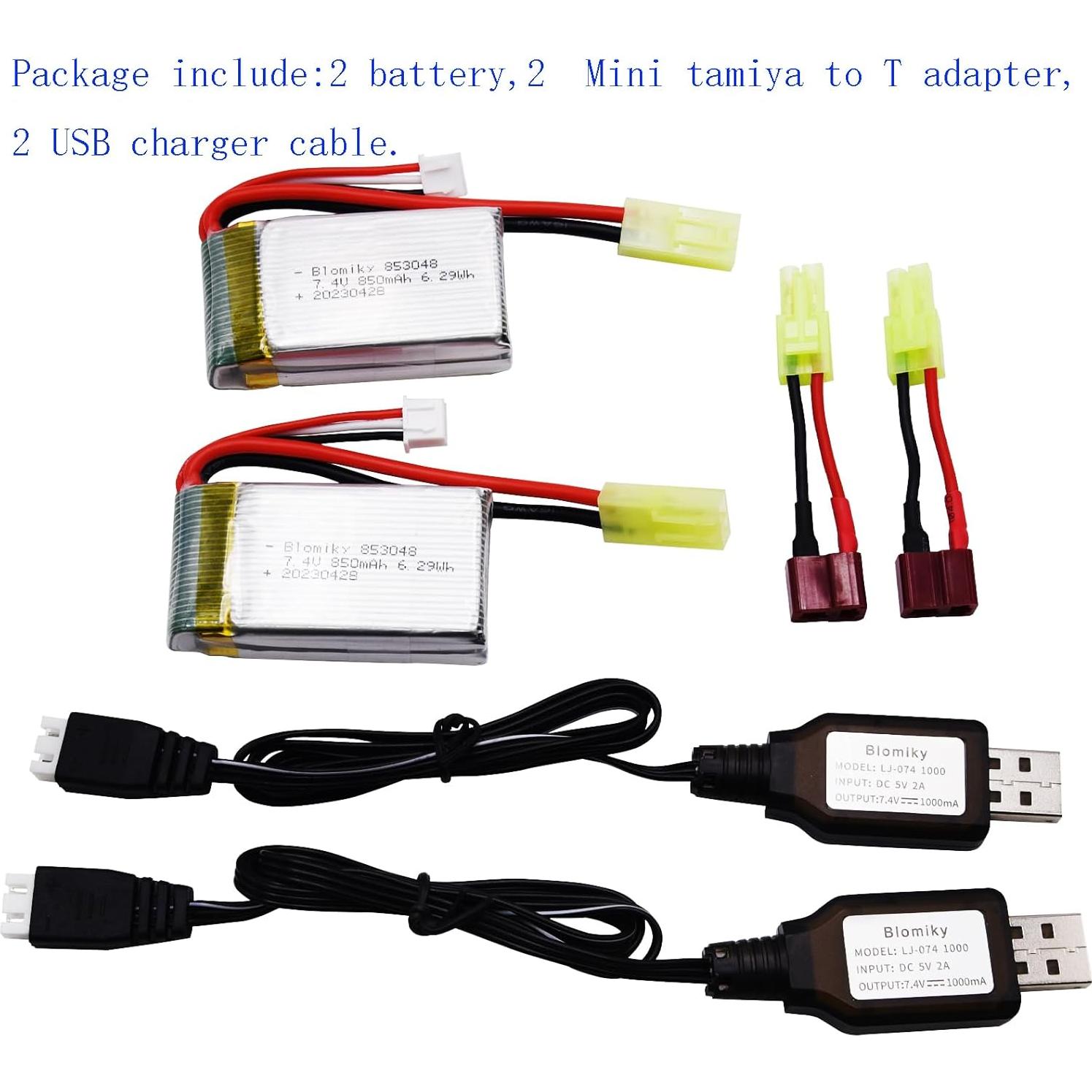 Batería Recargable Li-Po 7.4V 850mAh Blomiky para Coche RC 1/18