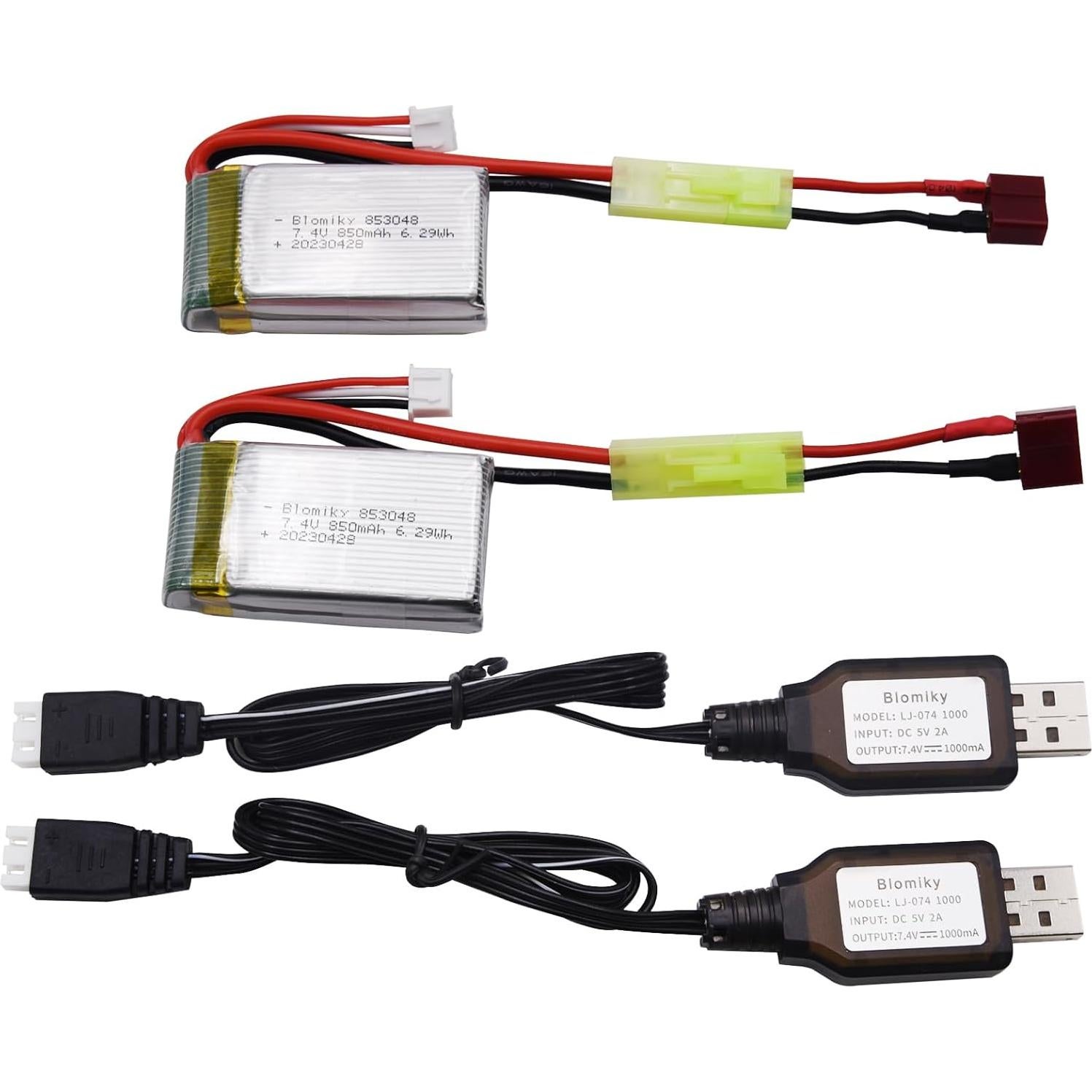 Batería Recargable Li-Po 7.4V 850mAh Blomiky para Coche RC 1/18