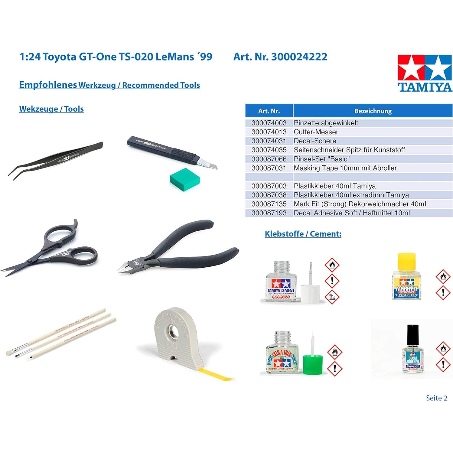 Kit de Modelo Tamiya 1:24 Toyota GT-One TS-020 LeMans 99