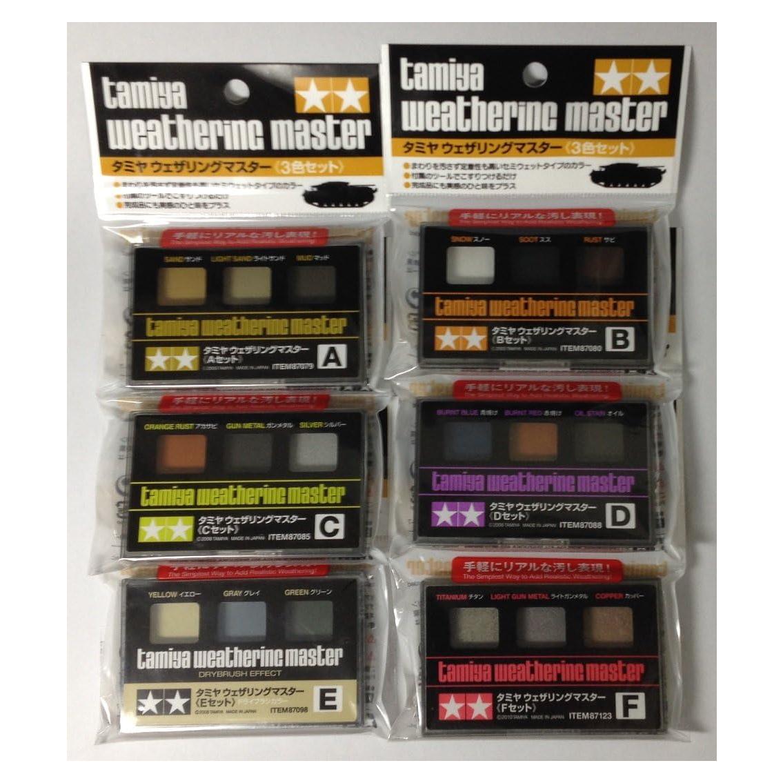 TAMIYA Weathering Master 6 Juegos A-F - Pintura Mate 17.75 ml