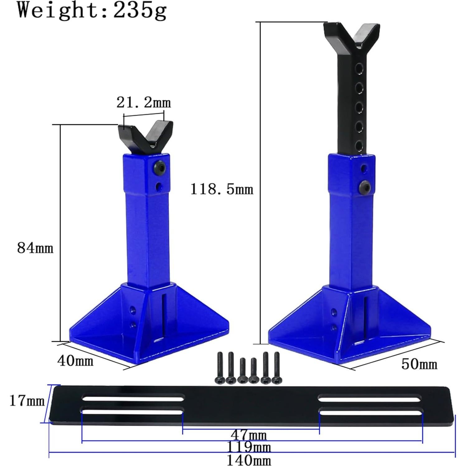 Soporte de Gato RC Metal Azul 1/8 1/10 Traxxas Axial Tamiya