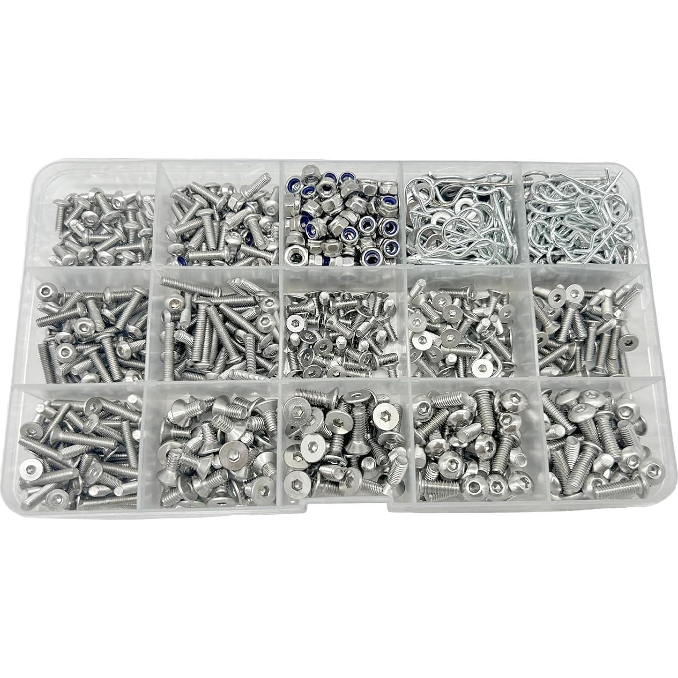 Kit de Tornillos RC 1010pcs Acero Inoxidable para Traxxas Axial