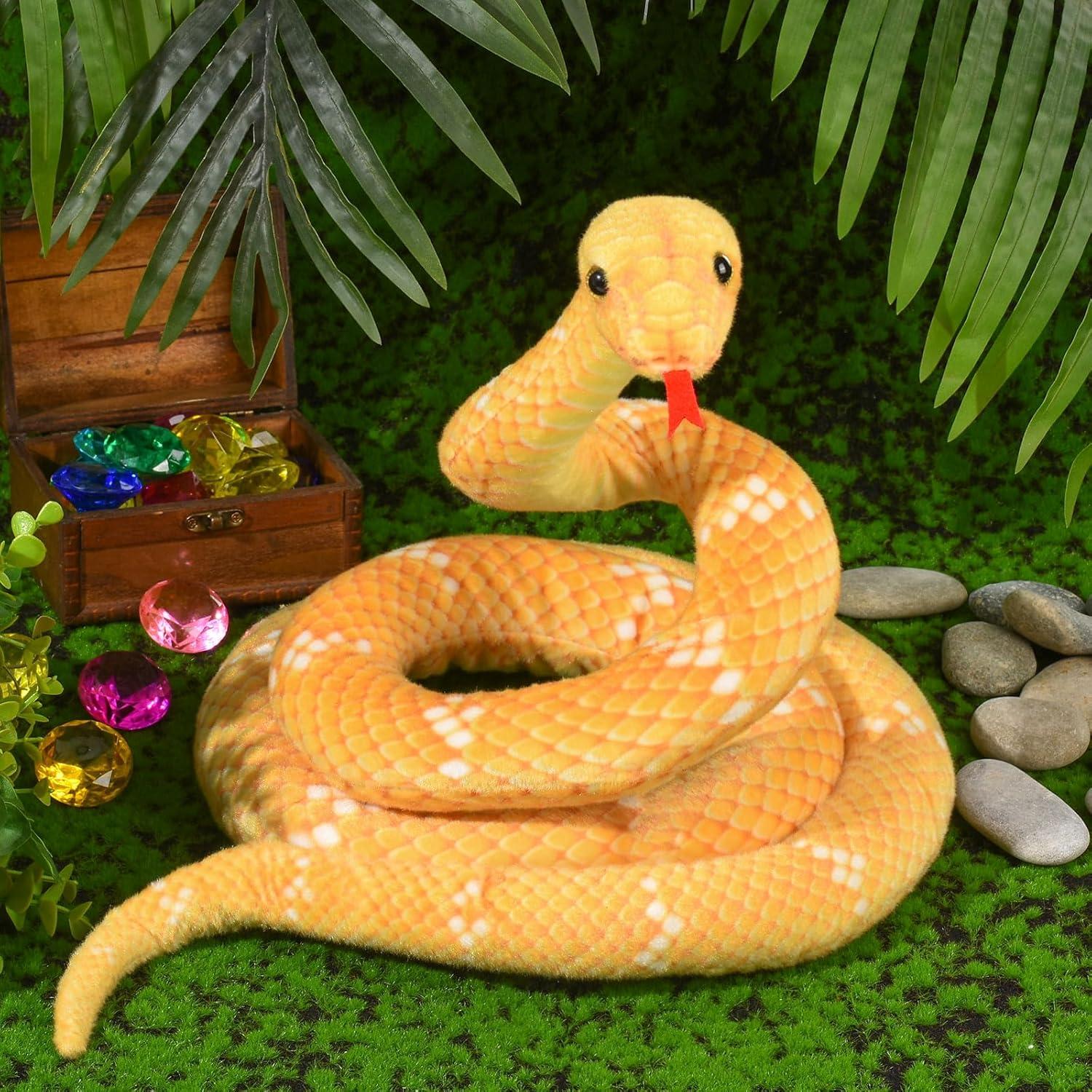 Peluche de Serpiente Amarilla MGZTTHW 180 cm Realista