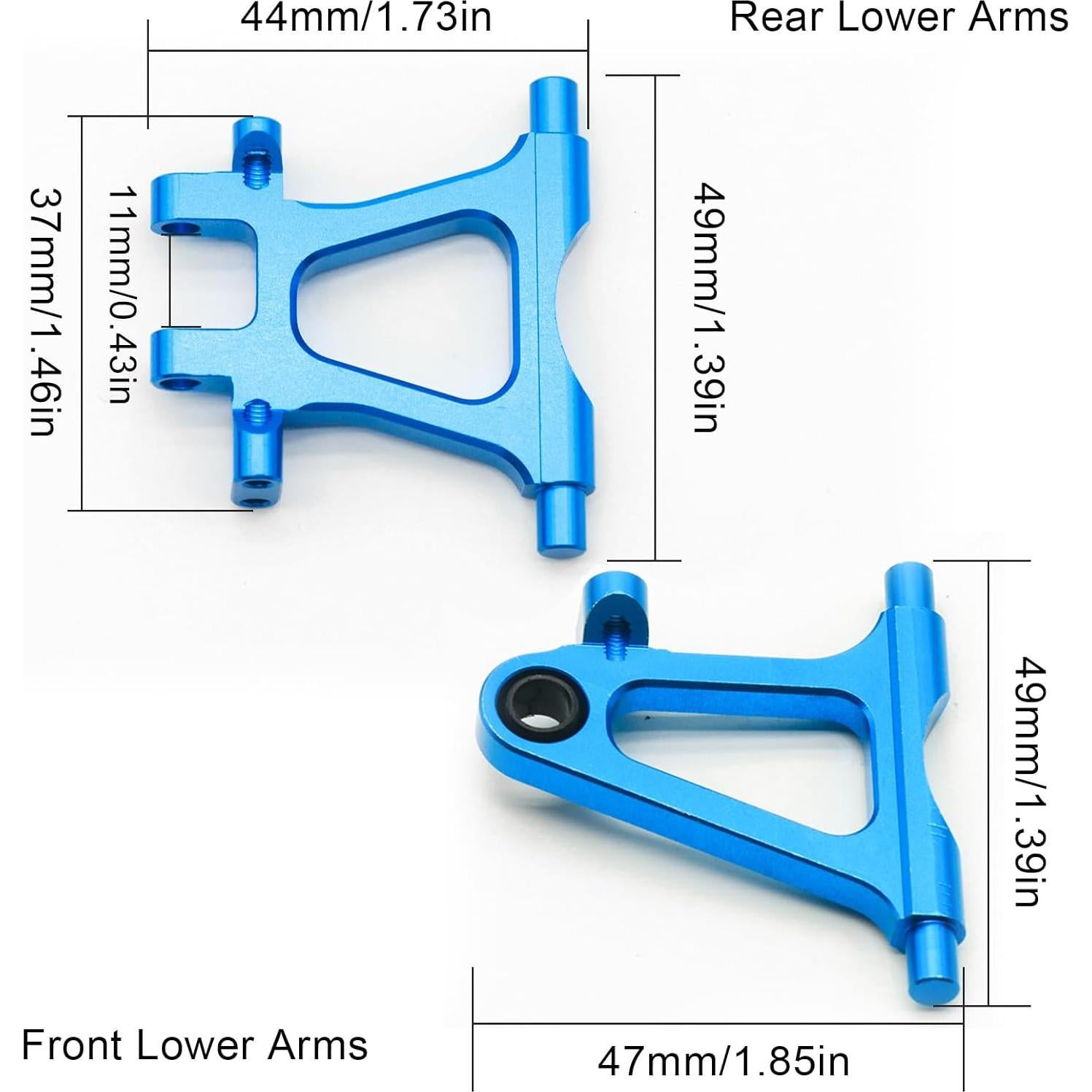 Kit de brazos de suspensión inferiores Tamiya TT02 1/10 aluminio