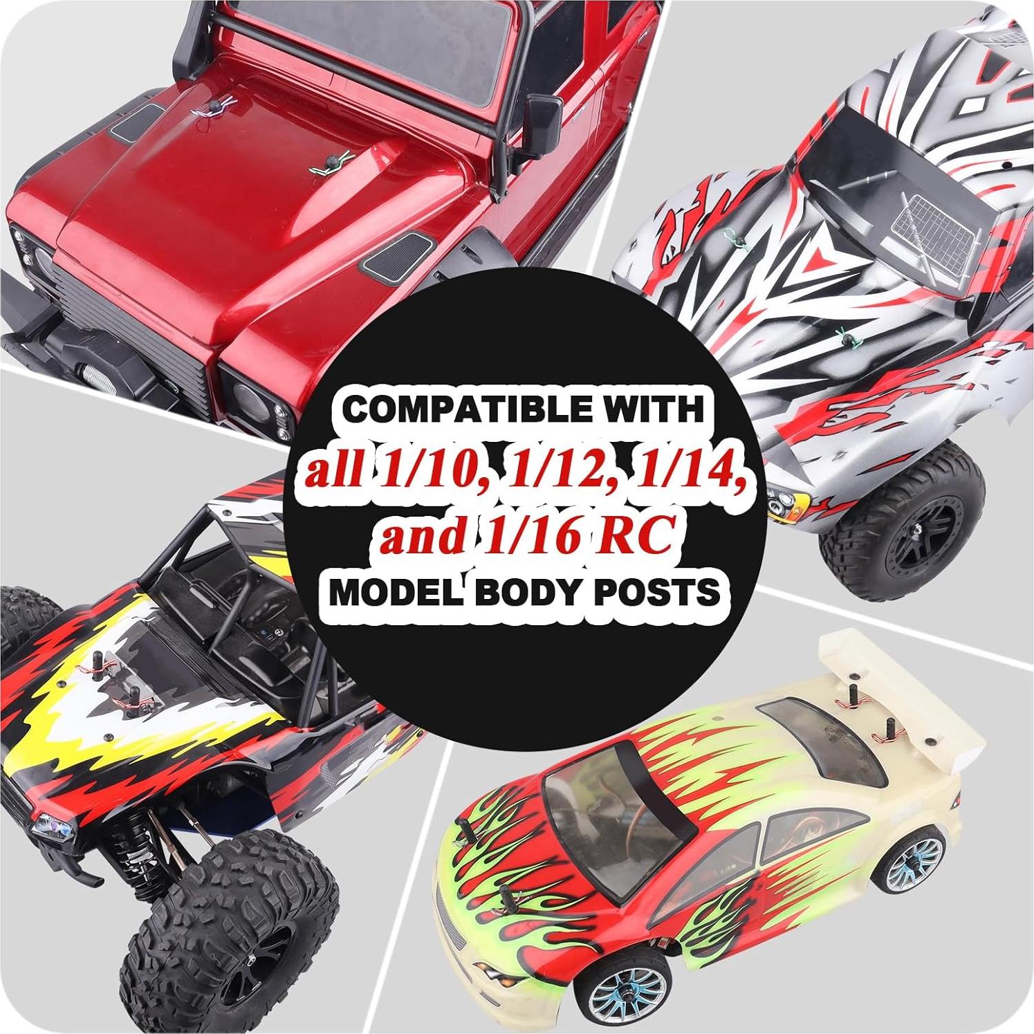 200 Clips de Carrocería RC Universales Curvados FriHobby