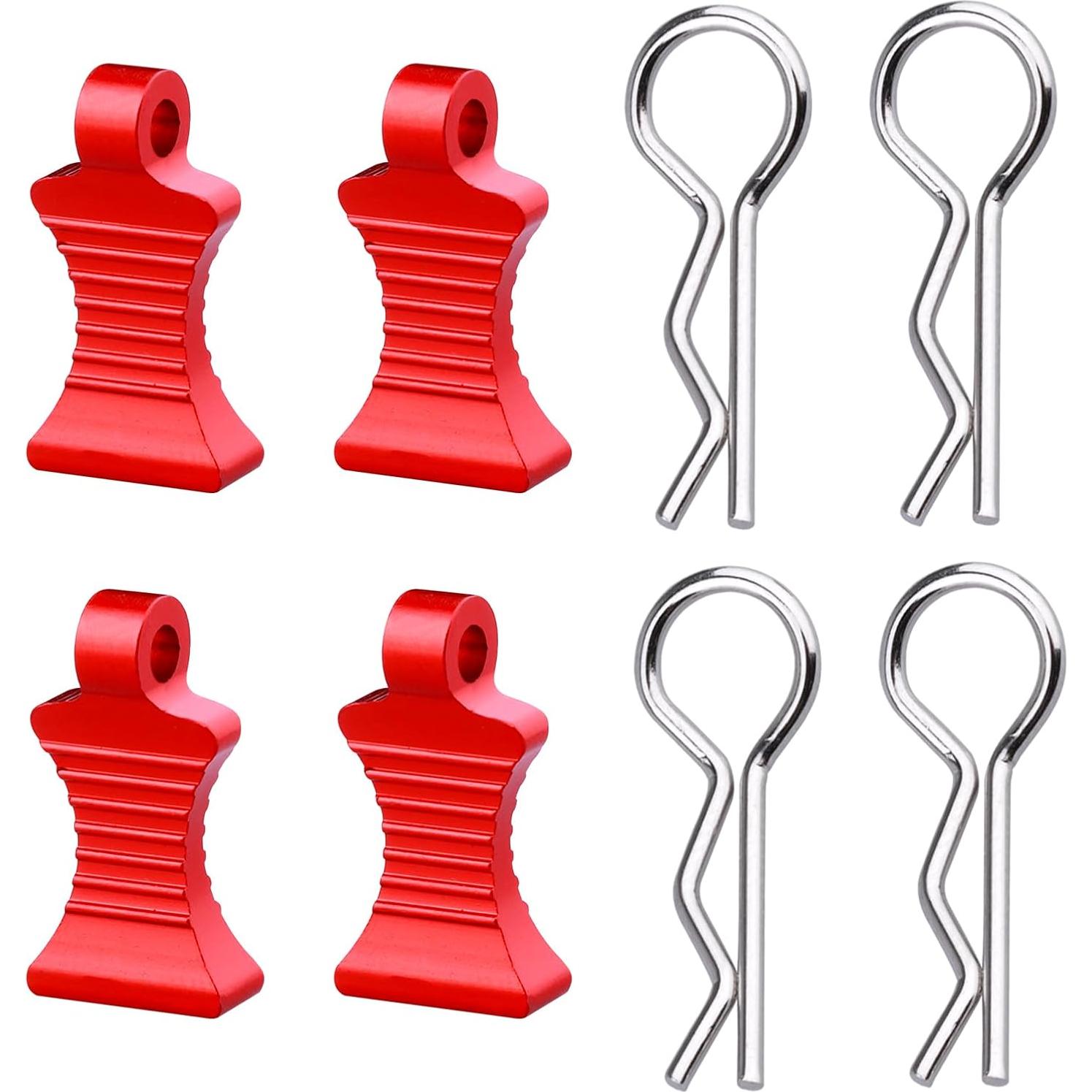 Clip de Carro RC AllinRC con Pestaña de Extracción - Set de 4 Rojo