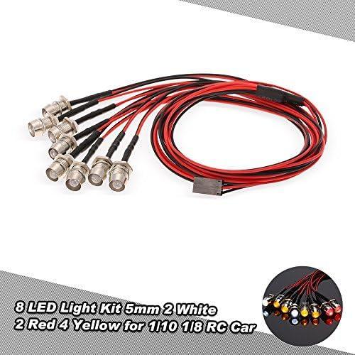 Kit de Luces LED 8Pcs GLOBACT para Coches RC 1/10 1/8