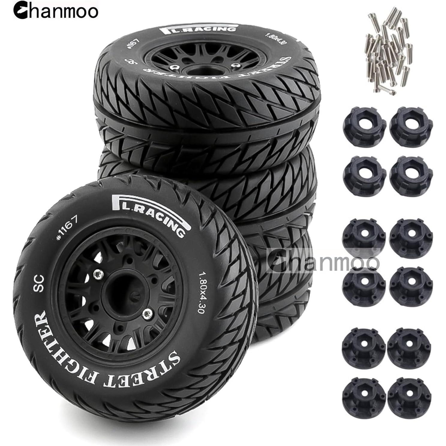 Neumáticos RC Chanmoo 1:8 1:10 Corto 113mm Caucho 4PCS