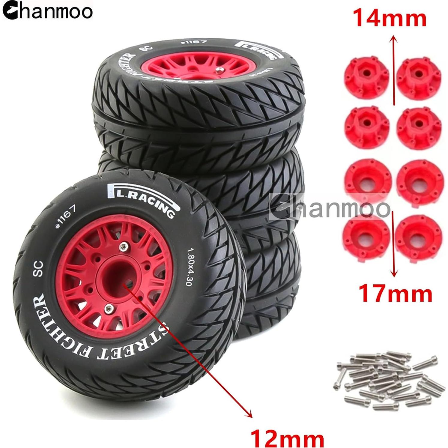 Neumáticos RC Chanmoo 1:8 1:10 Corto 113mm Caucho 4PCS