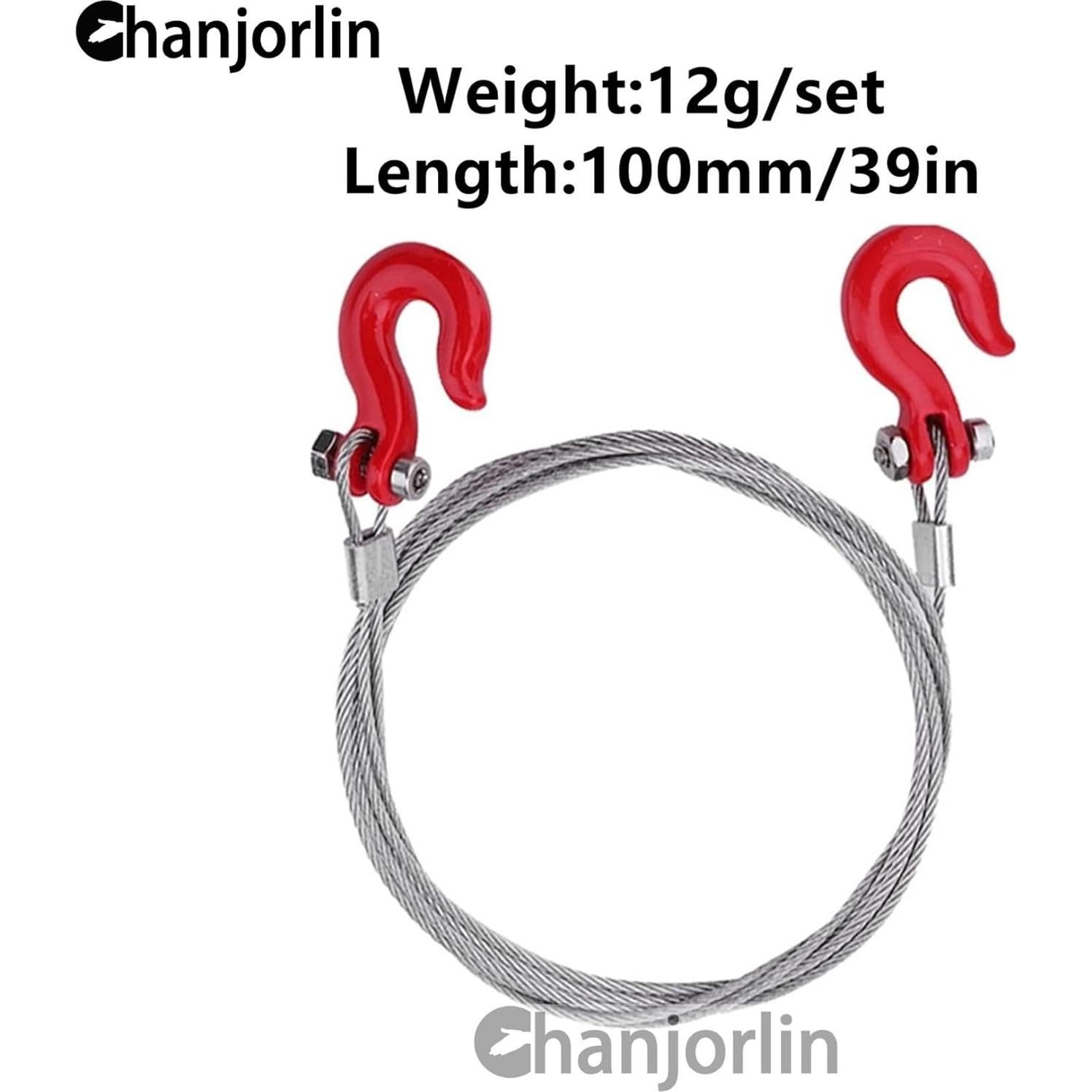 Cadena de Remolque RC 1/10 Metal Rojo para Crawler Traxxas SCX10