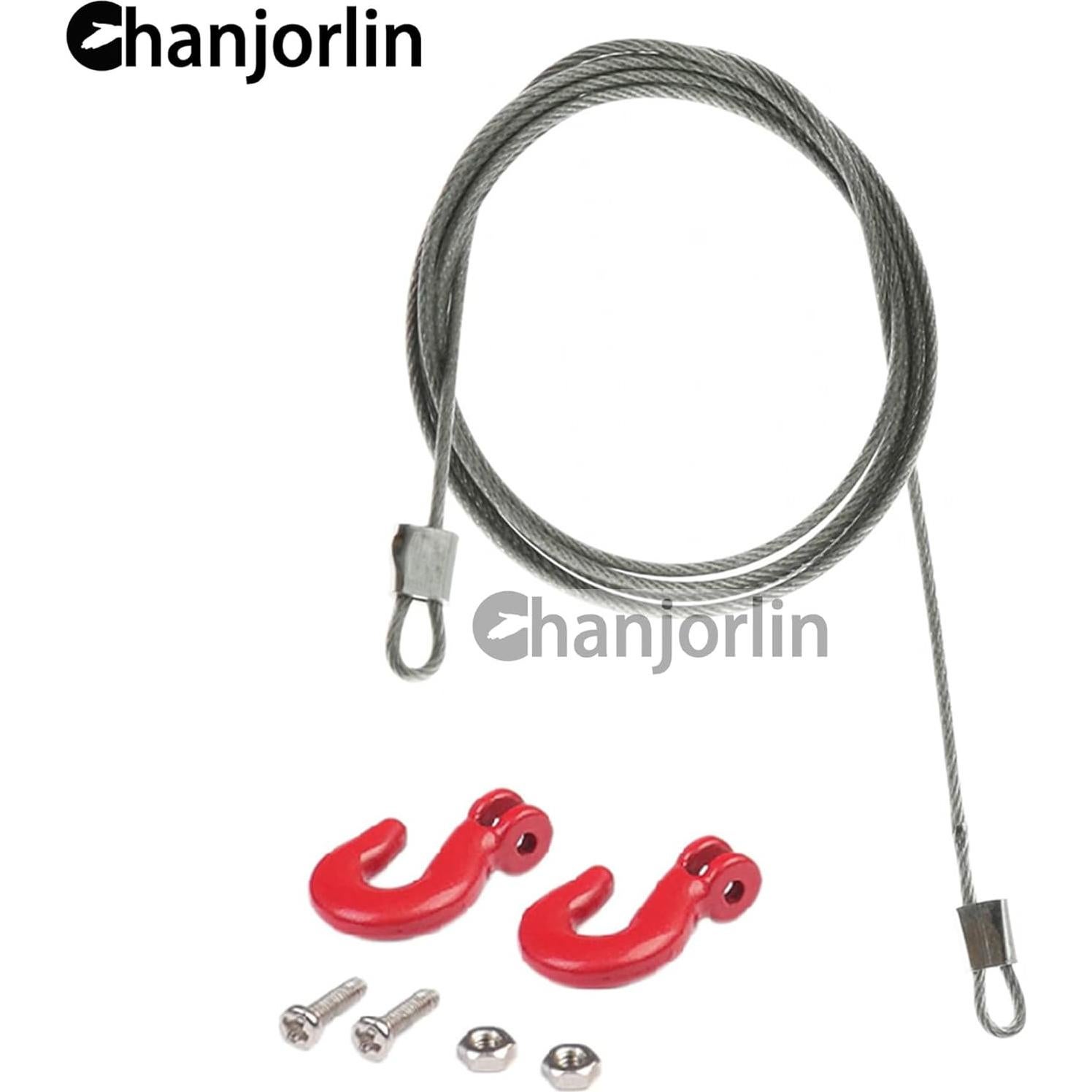 Cadena de Remolque RC 1/10 Metal Rojo para Crawler Traxxas SCX10