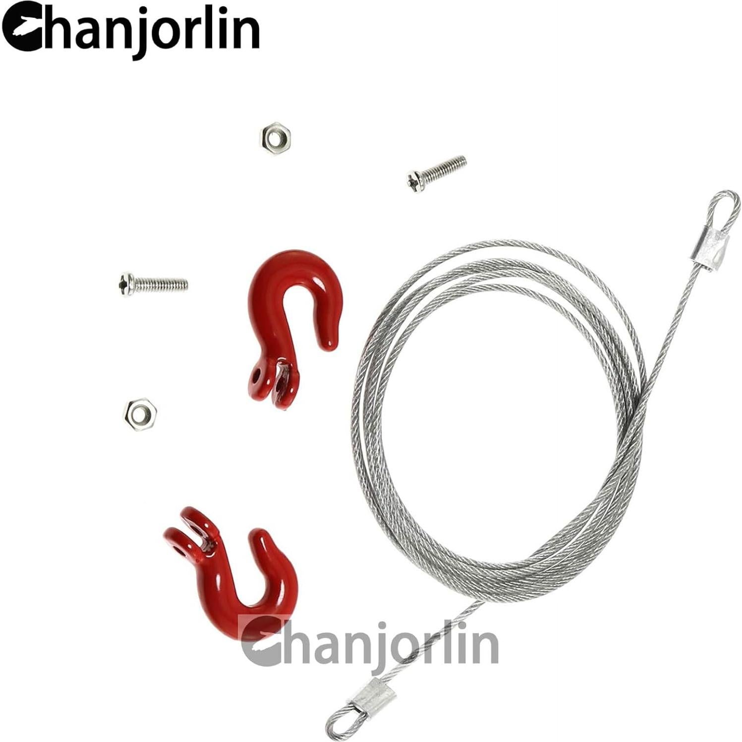 Cadena de Remolque RC 1/10 Metal Rojo para Crawler Traxxas SCX10