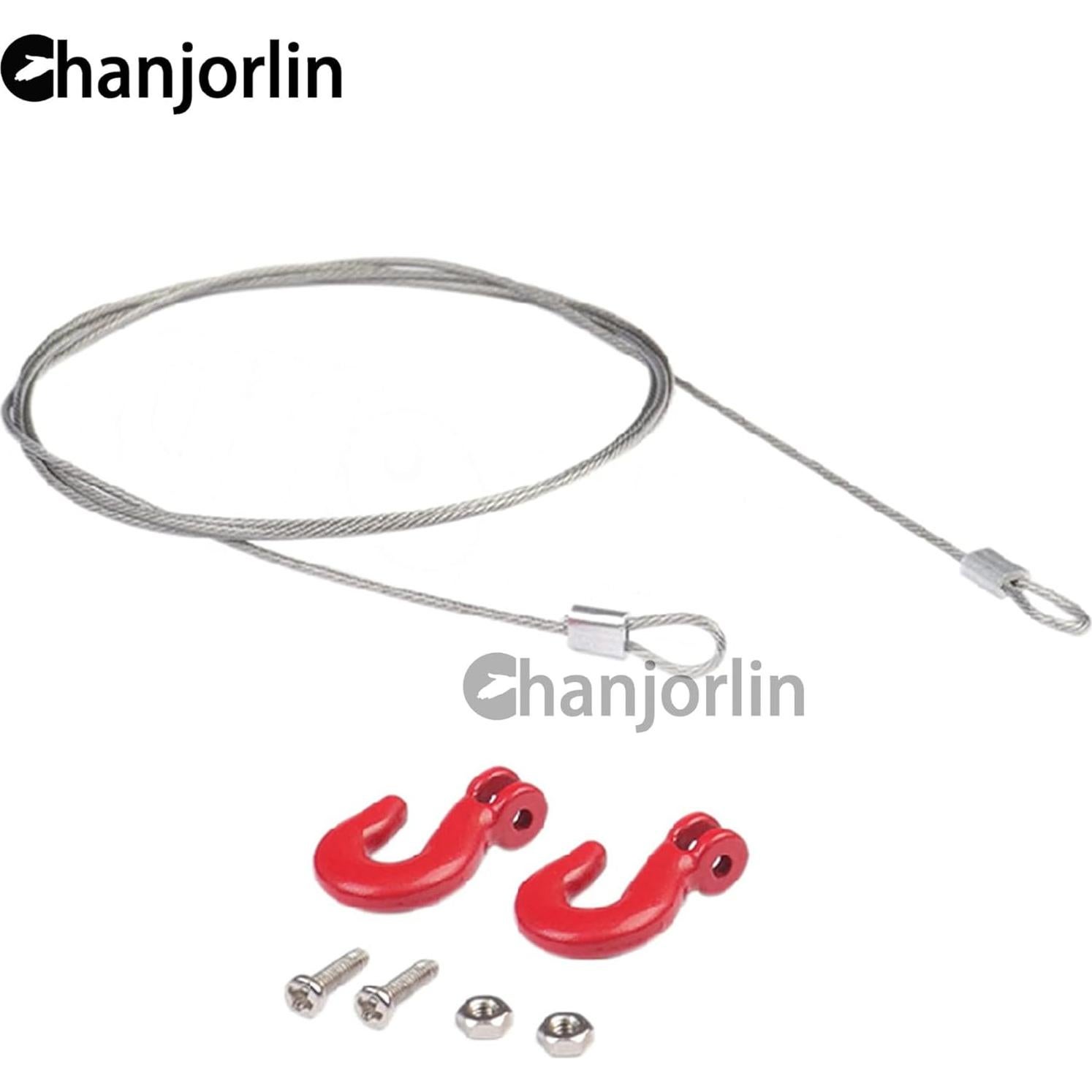 Cadena de Remolque RC 1/10 Metal Rojo para Crawler Traxxas SCX10