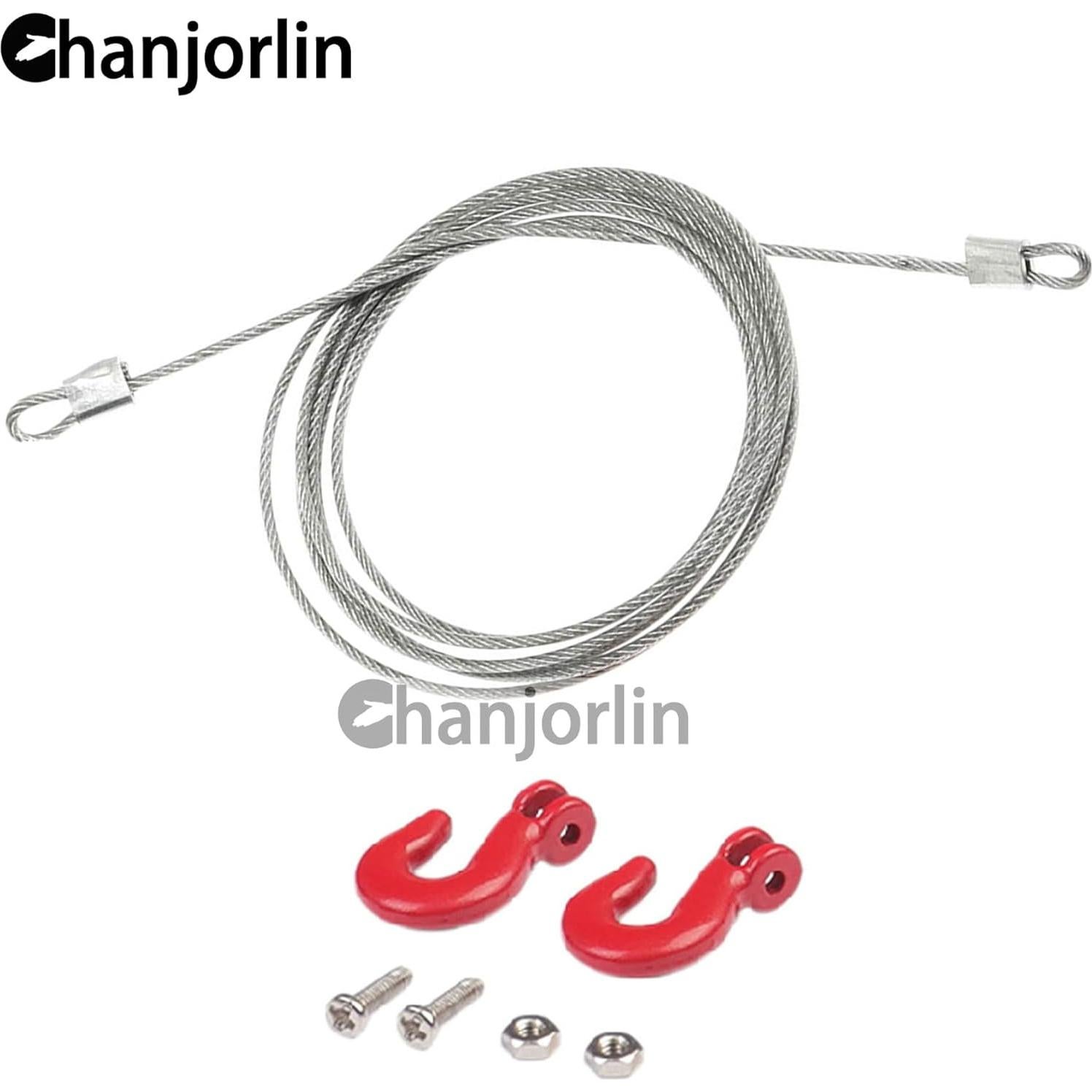 Cadena de Remolque RC 1/10 Metal Rojo para Crawler Traxxas SCX10