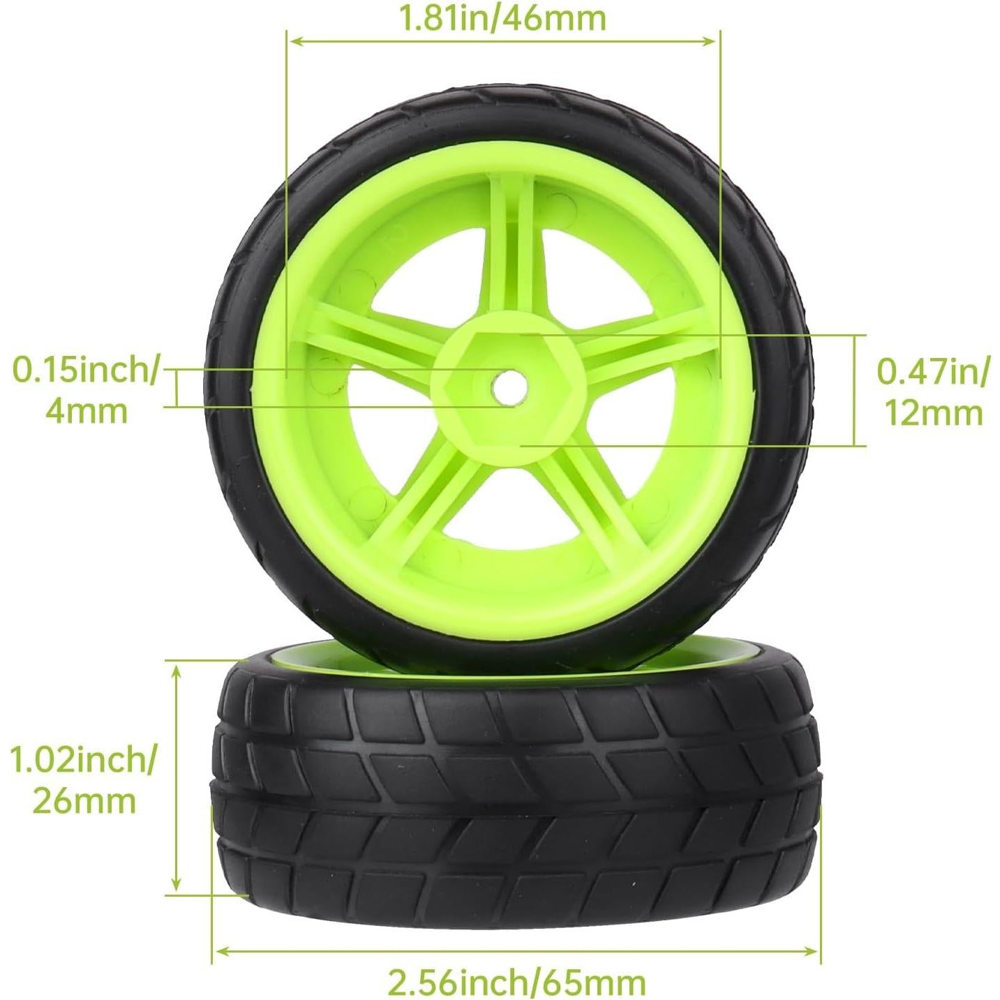 Ruedas y Neumáticos de Caucho Hobbyfire 65mm para RC 1/10