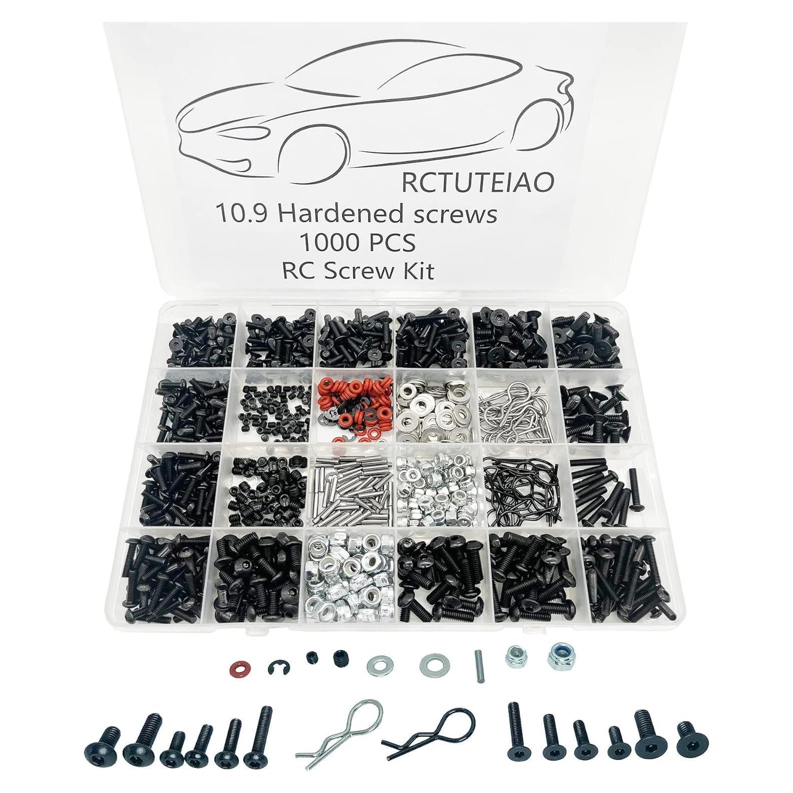 Kit de Tornillos RC 1000pcs M3 M4 Xerial para Coche Escala 1:8 1:10